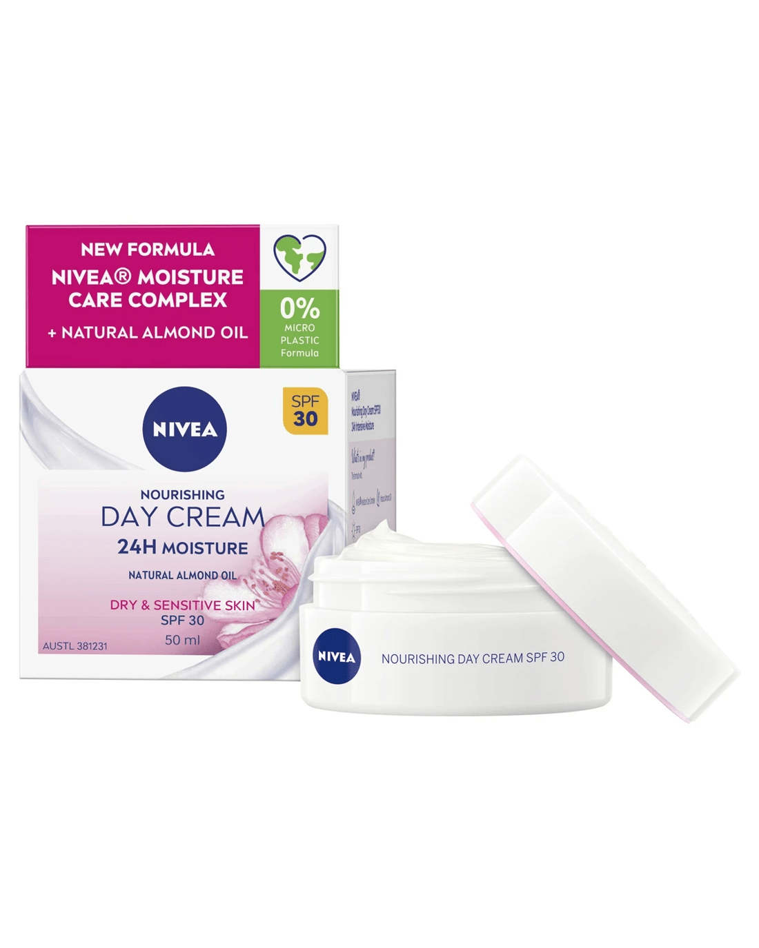 3 Nivea Nourishing Day Cream SPF 30 50ml - Natural Almond Oil, 3 of 9