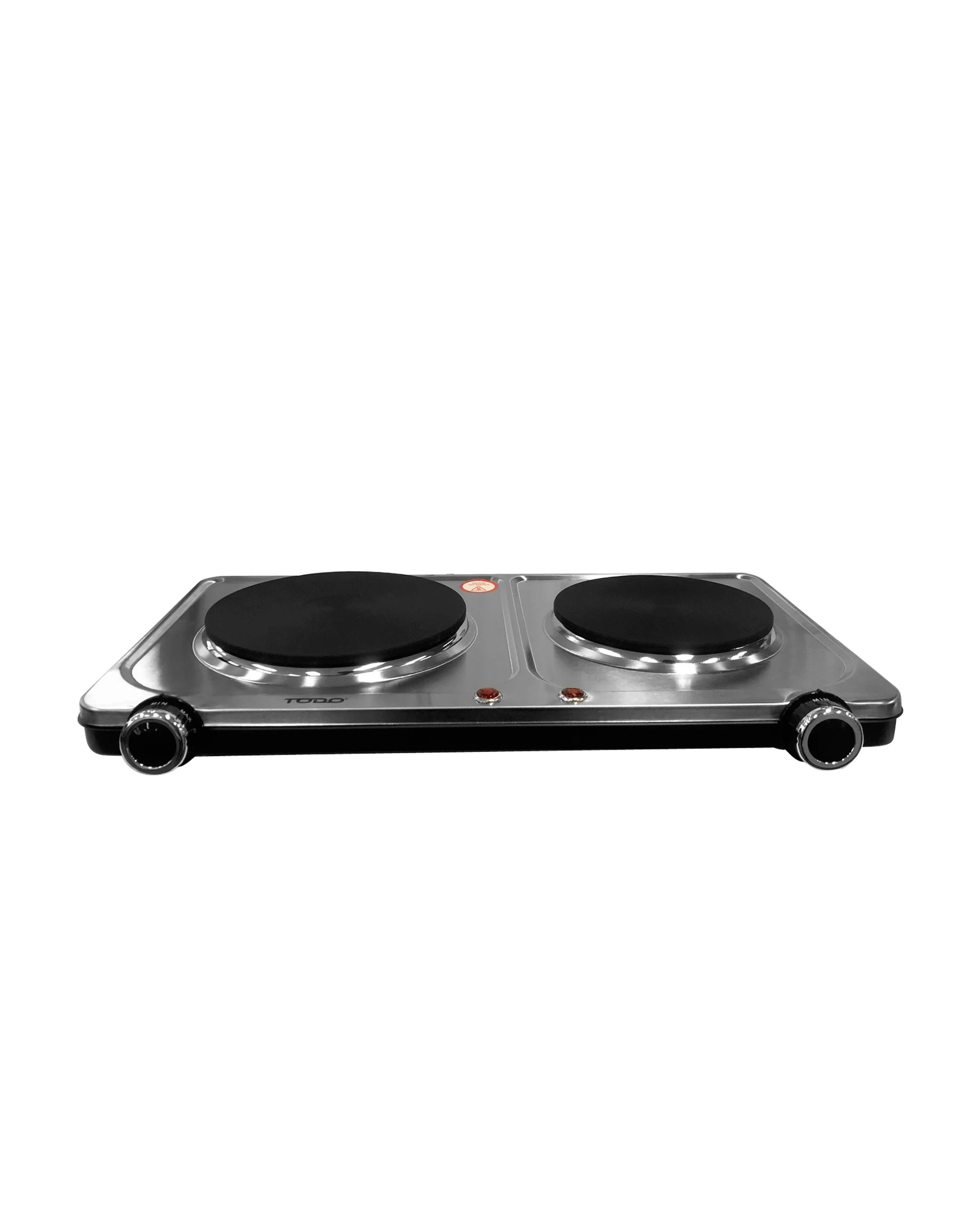 3 TODO 2250W Twin Hotplate Electric Cooktop Dual Plate Stainless Steel, 3 of 6