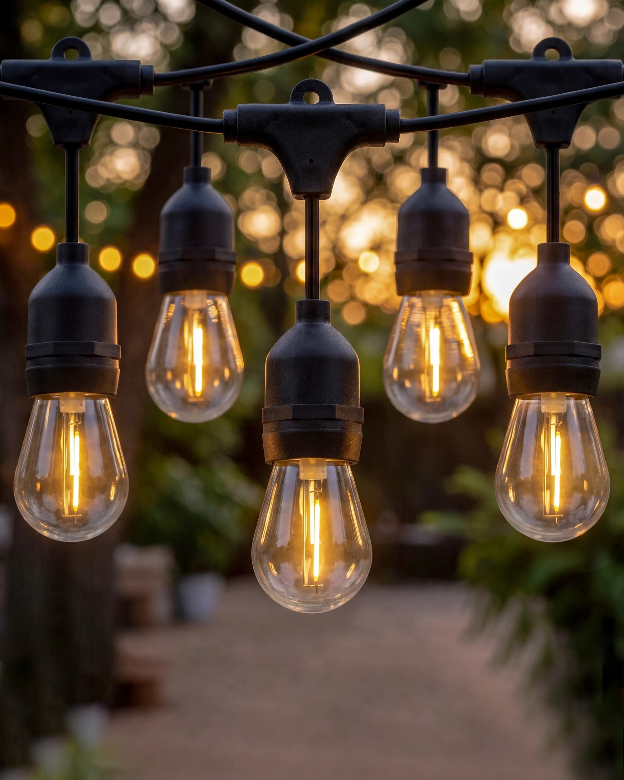 2 ZUNI 30M Solar Festoon Lights Outdoor Garden w/ 30+8 Shatterproof Bulbs, 2 of 8