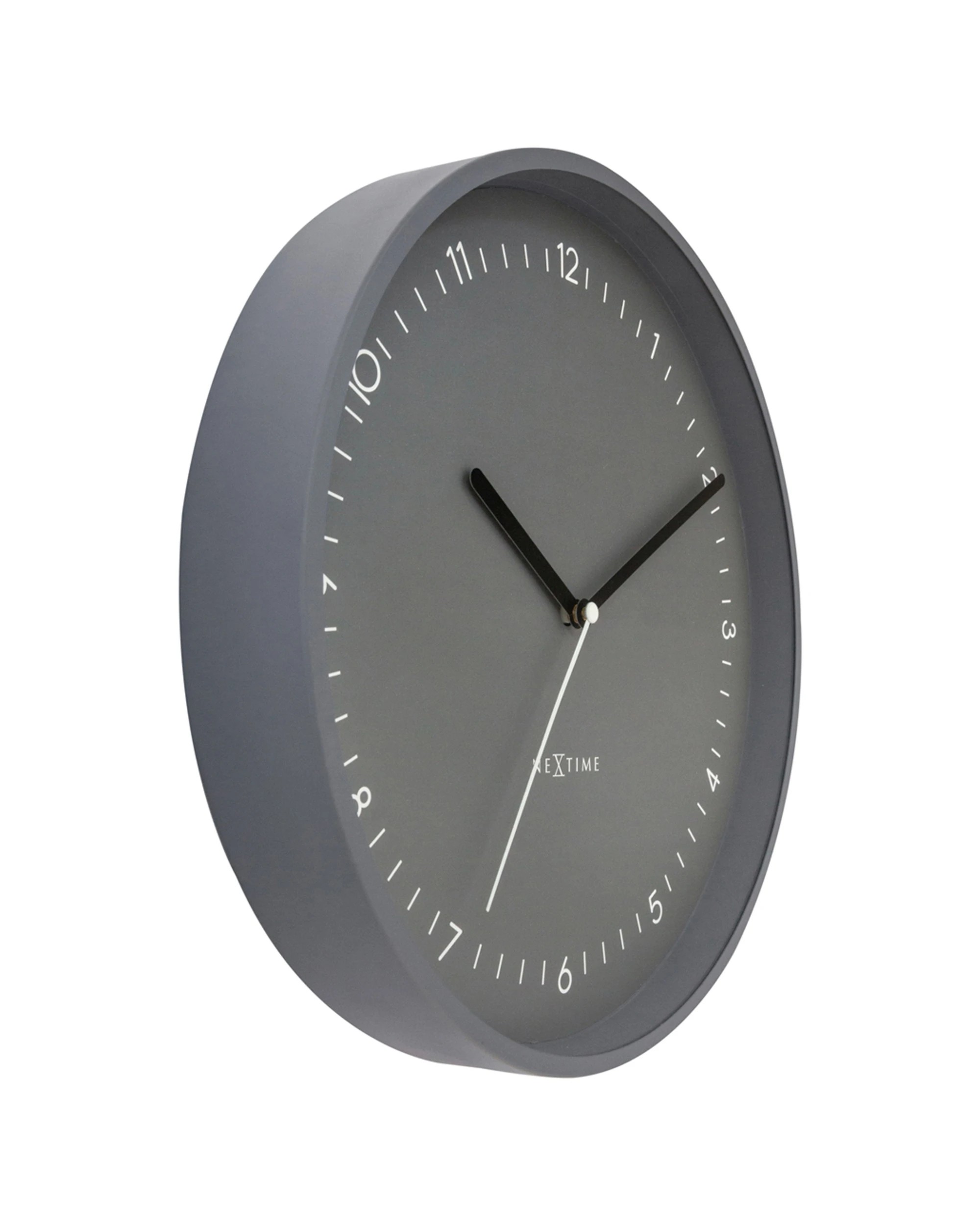 2 NeXtime Berlin 30cm Wall Clock Silent Sweep Matt Aluminium Case Modern Design - Grey, 2 of 5