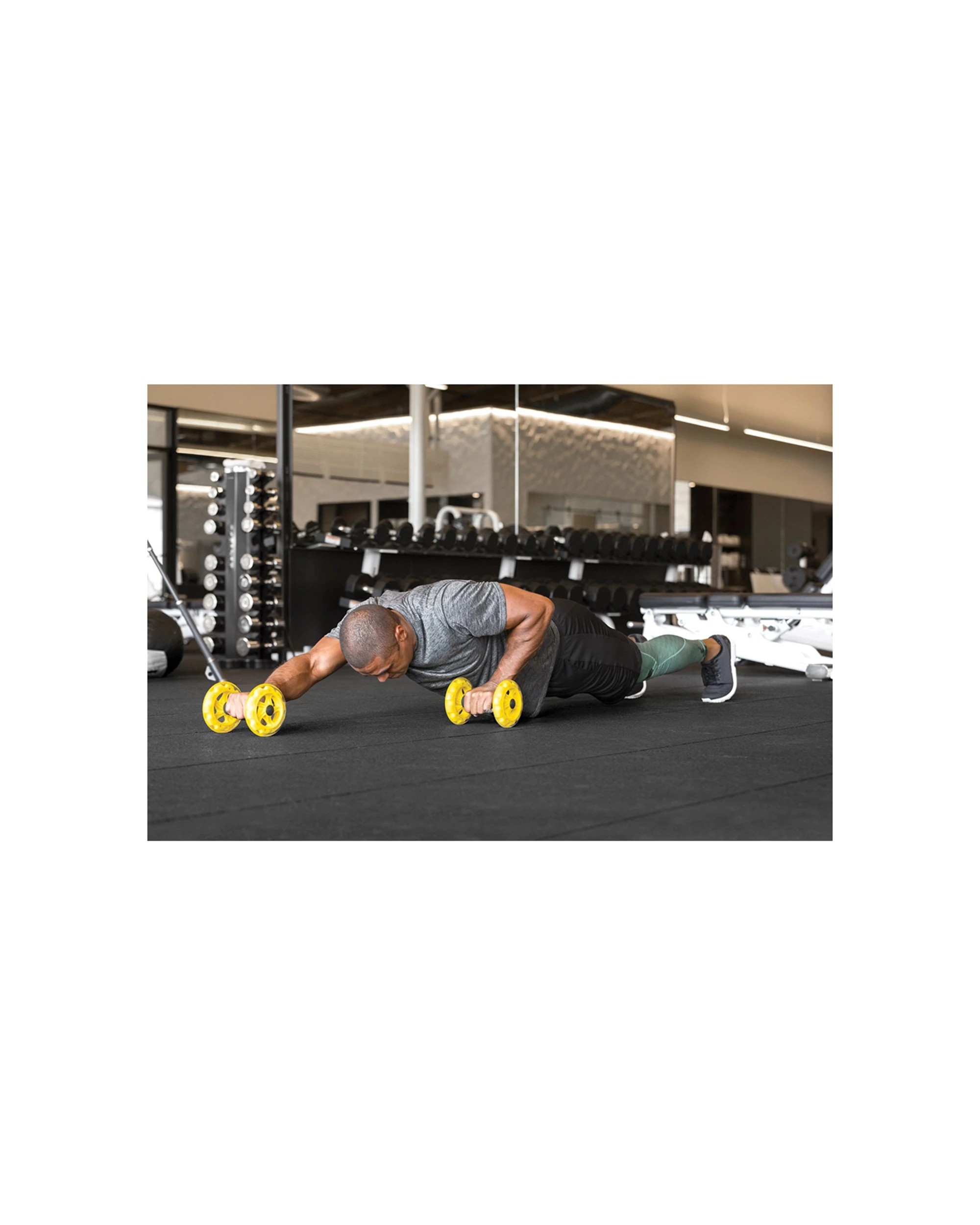 2 SKLZ Core Wheels Ab Trainer 2pc Ergonomic Foam Handles Lightweight Portable - Yellow, 2 of 3