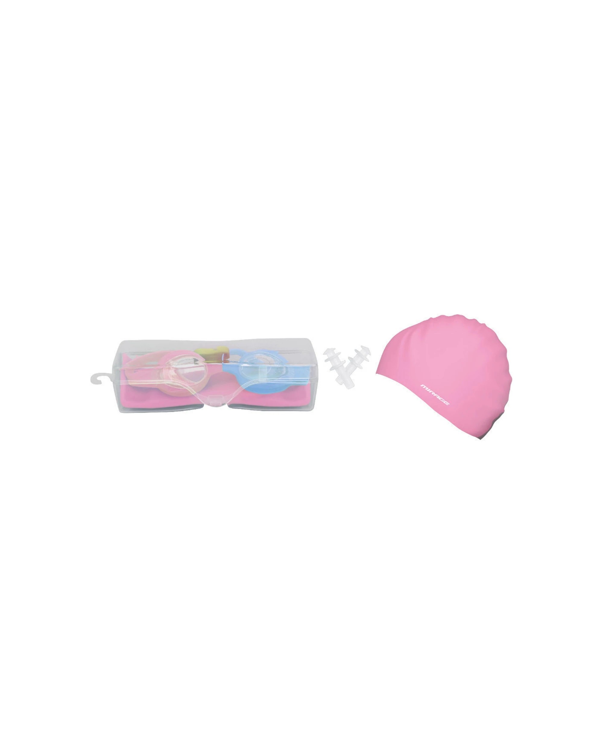 2 Mirage 2PK Kids Goggles Swim Cap Ear Plugs Swimming Pack Age 3 to 6 - Pink, 2 of 2