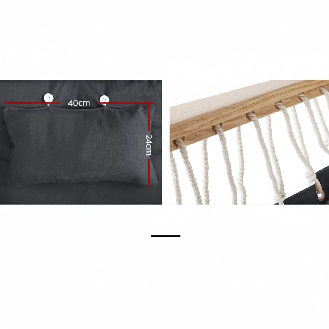 5 Gardeon Hammock Chair Hanging with Armrest Camping Hammocks - Grey, 5 of 7