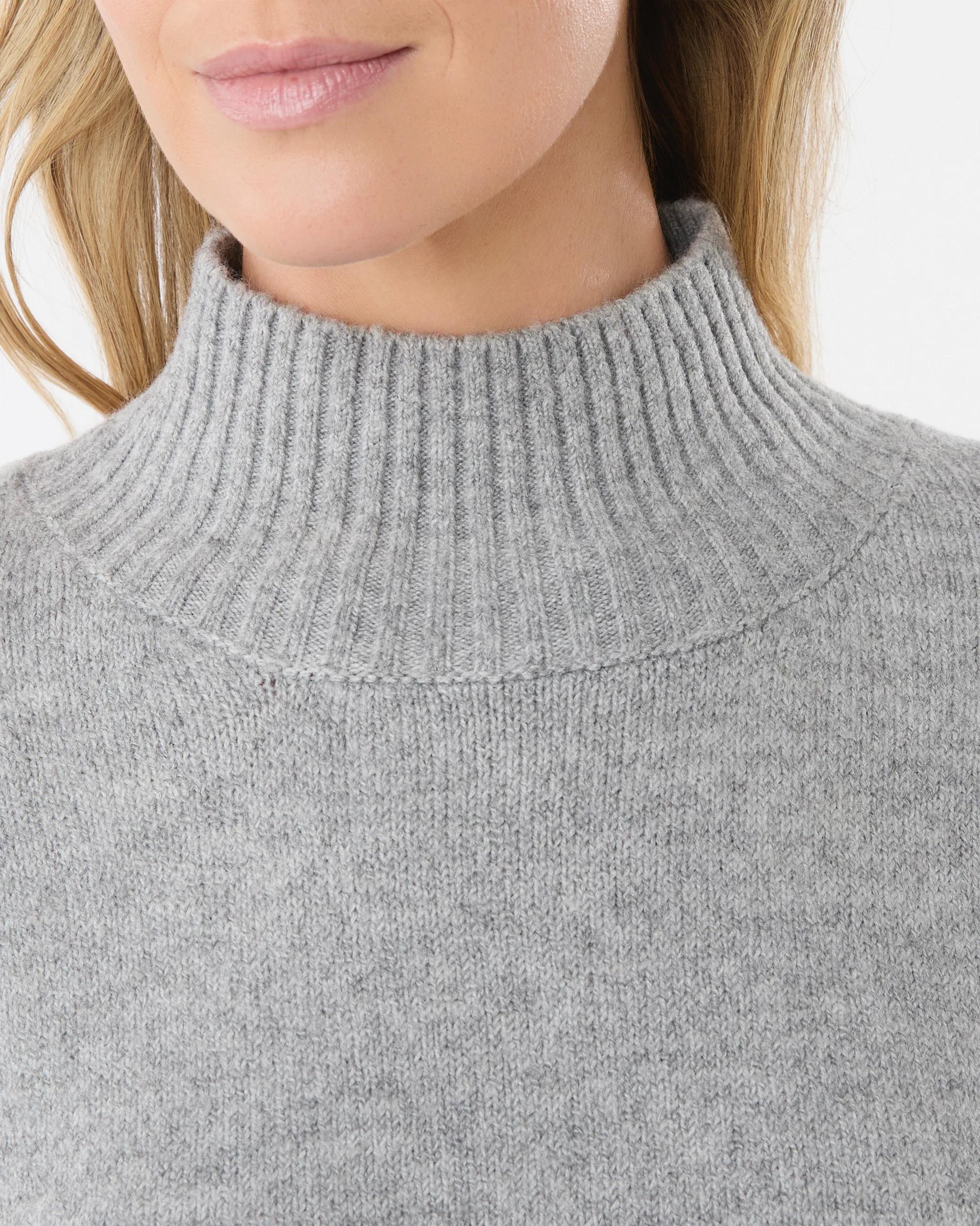 6 Funnel Split Hem Jumper Grey Marle, 6 of 6