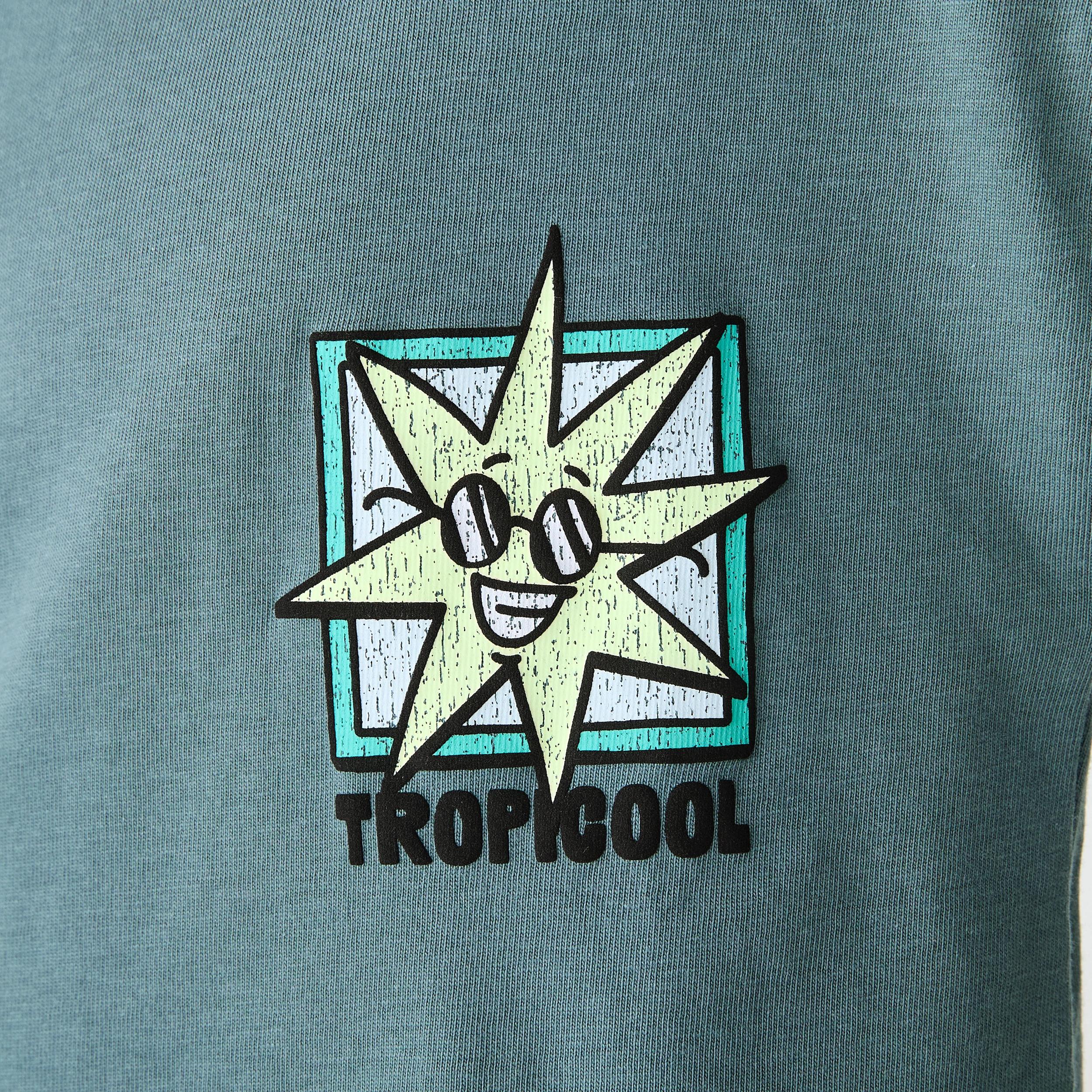 4 Short Sleeve Oversized Print T-shirt Grn Sun, 4 of 7