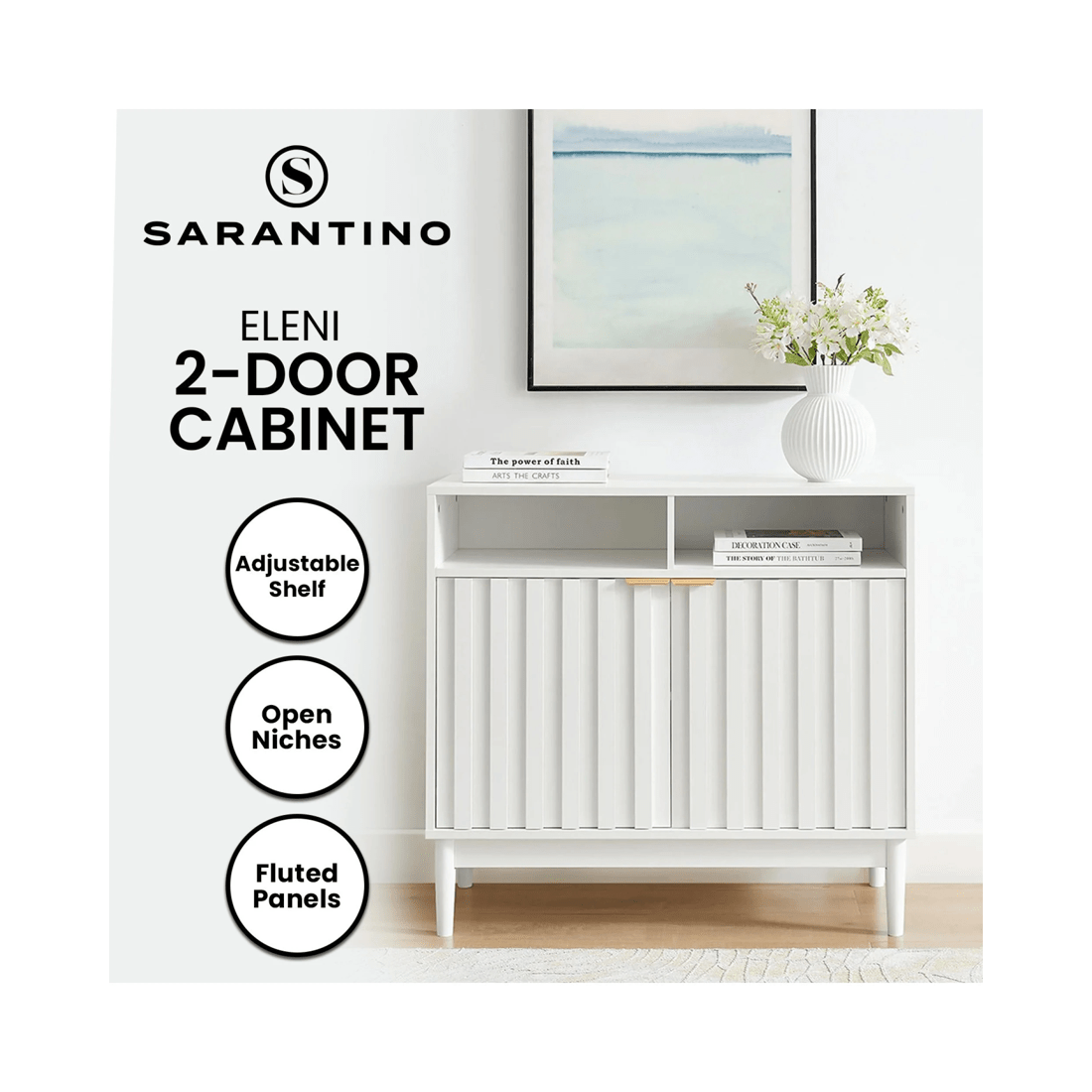 9 Sarantino Eleni 2-door Sideboard - White, 9 of 9