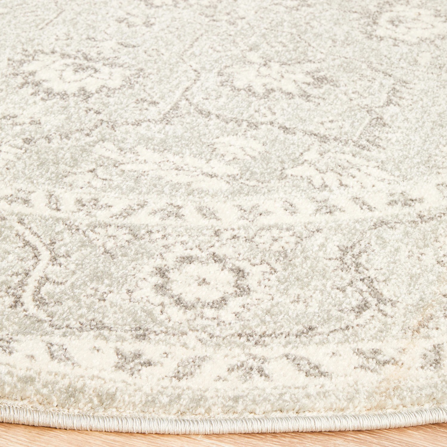 5 Common Ground Rugs Encore 261 200x200cm - Medium Round Power Loomed Pet Friendly Rug - Silver, 5 of 9