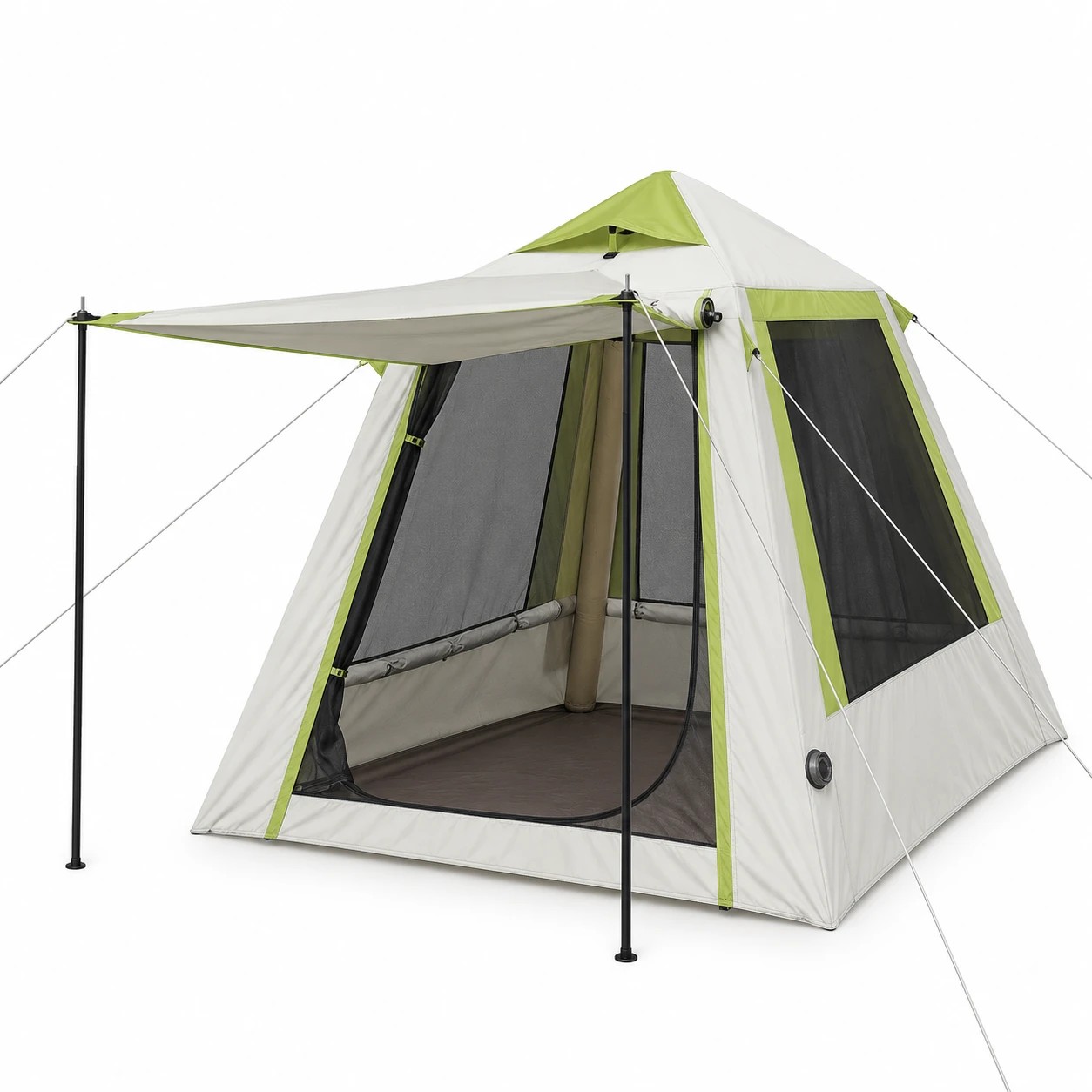 1 Weisshorn Inflatable Mesh Gazebo Tent, Air-Frame with Extendable Canopy - White, 1 of 10