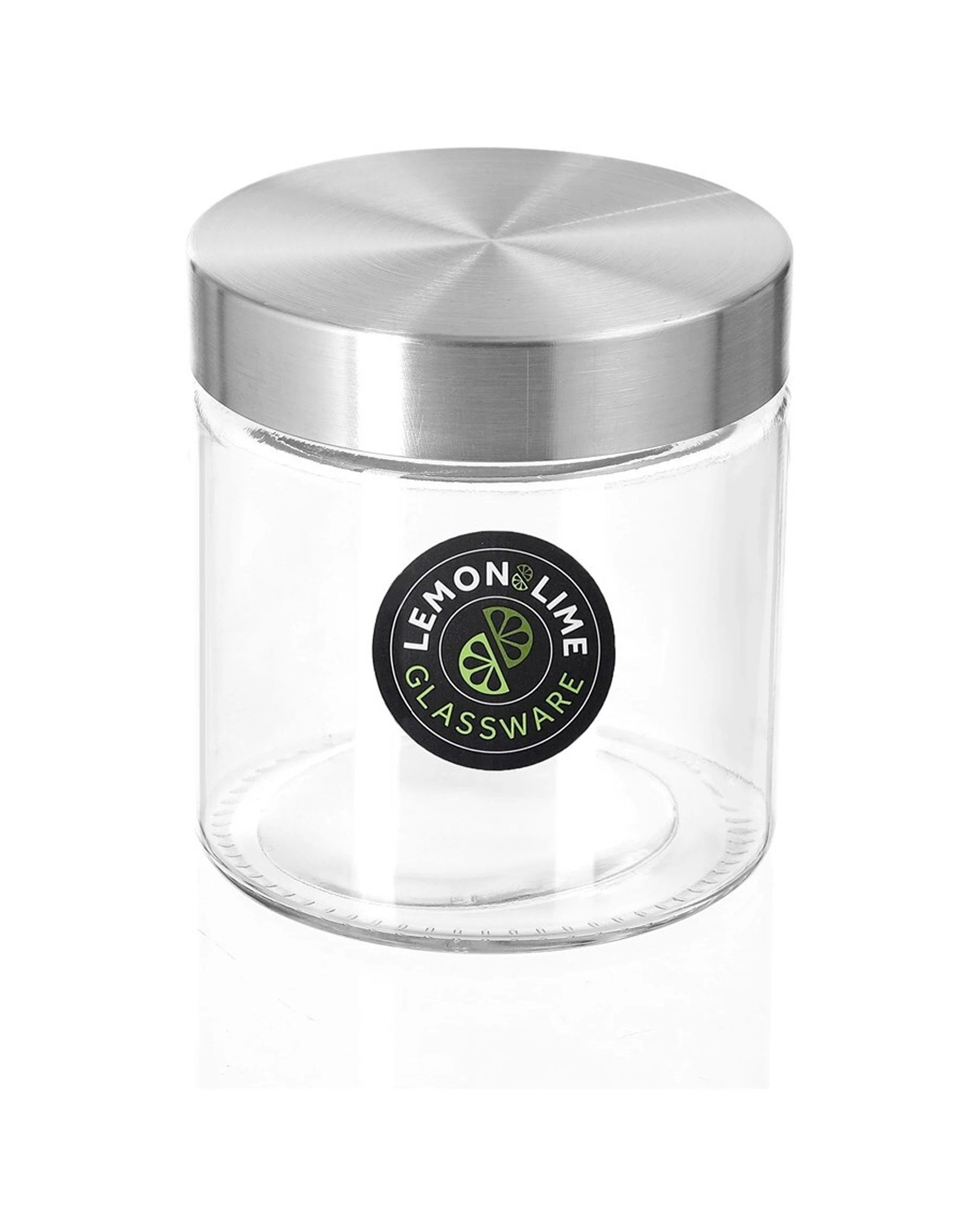 2 Lemon & Lime Alto 830ml Glass Jar 12cm Stainless Steel Lid Home Kitchen Storage - Clear, 2 of 2