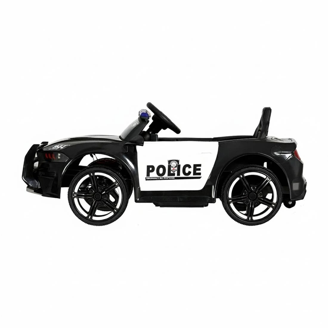 4 Rigo Kids Ride On Car Electric Patrol Police Cars Battery Powered Toys 12V - Black, 4 of 6
