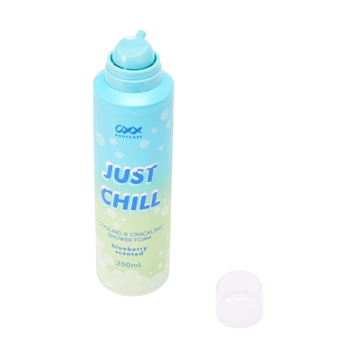 2 OXX Bodycare Just Chill Cooling and Crackling Shower Foam 200ml - Blueberry Scented, 2 of 6