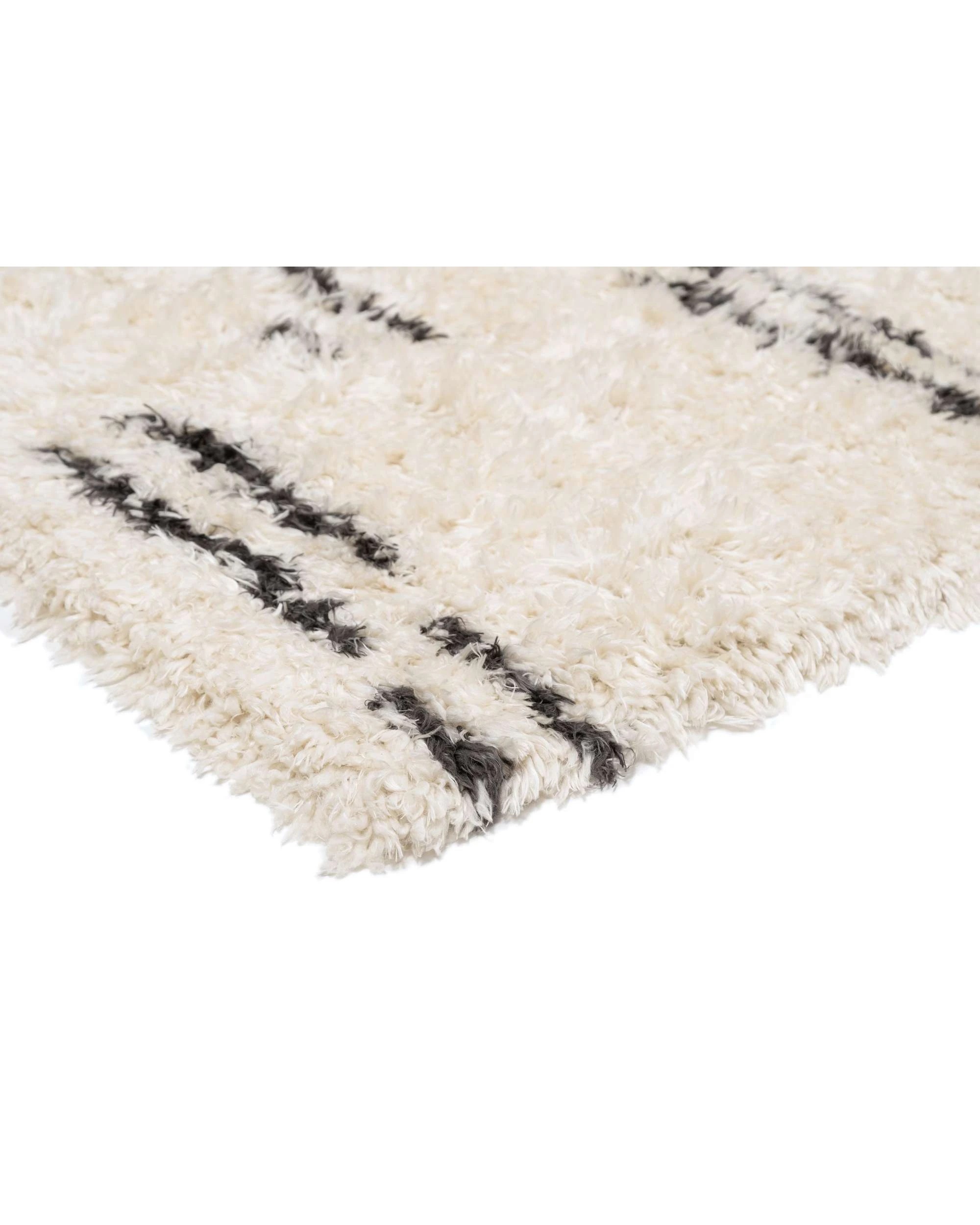 4 Loopsie Bao Striped Shag Rug-230cm x 160cm - White, 4 of 8