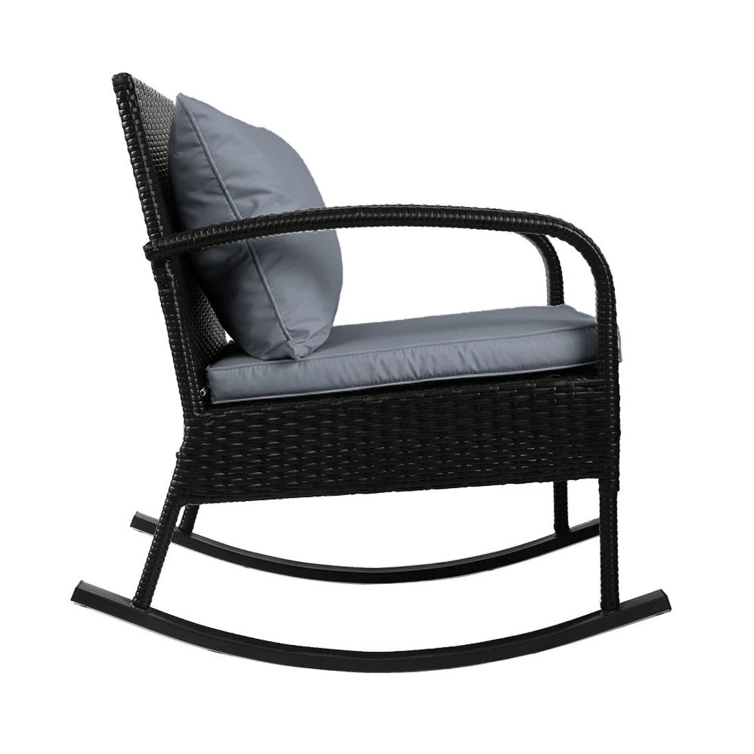 4 Gardeon Rocking Chair Wicker Outdoor Furniture Garden Patio Lounge Setting - Black, 4 of 6