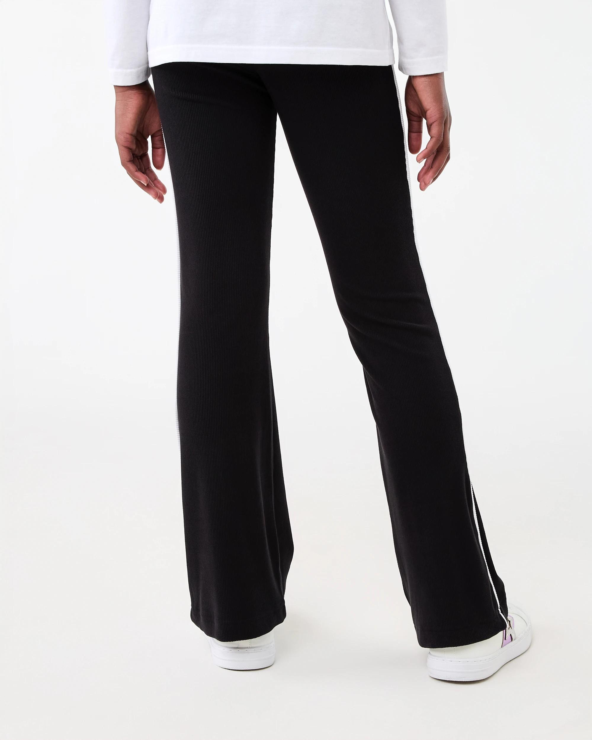 2 Contrast Rib Flare Leggings Black, 2 of 5