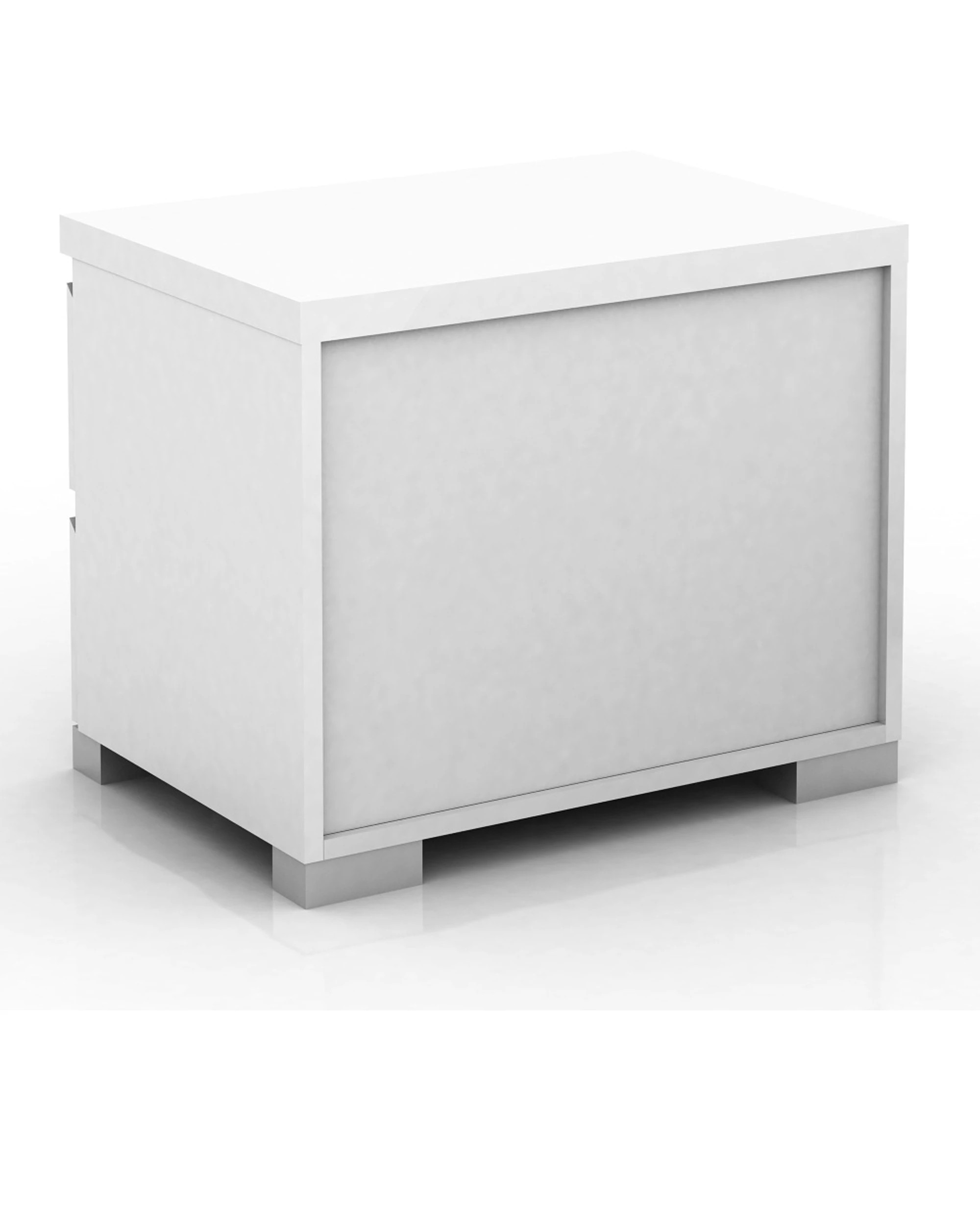 4 Alpine Bay Elara 2 Drawer High Gloss Bedside Table Decor Storage Furniture 55x39x45.5cm - White, 4 of 5