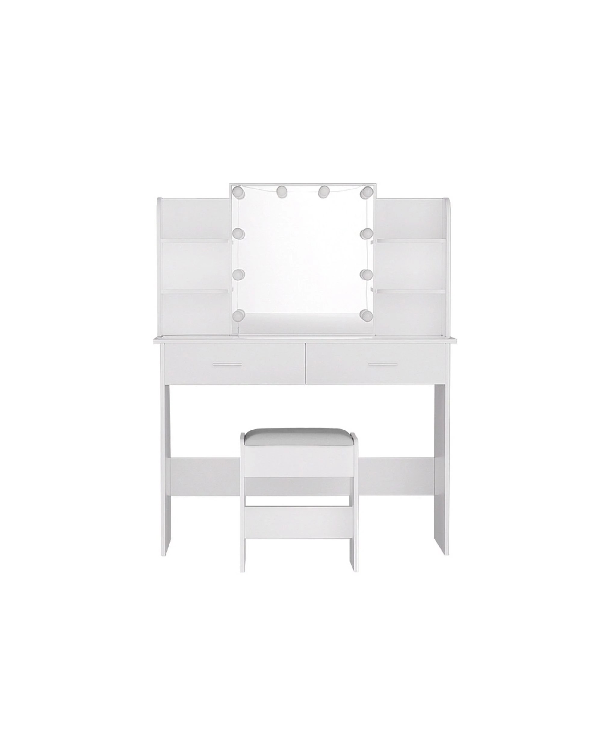 3 Artiss Dressing Table Set Stool 10 Led Bulbs
 - White, 3 of 3