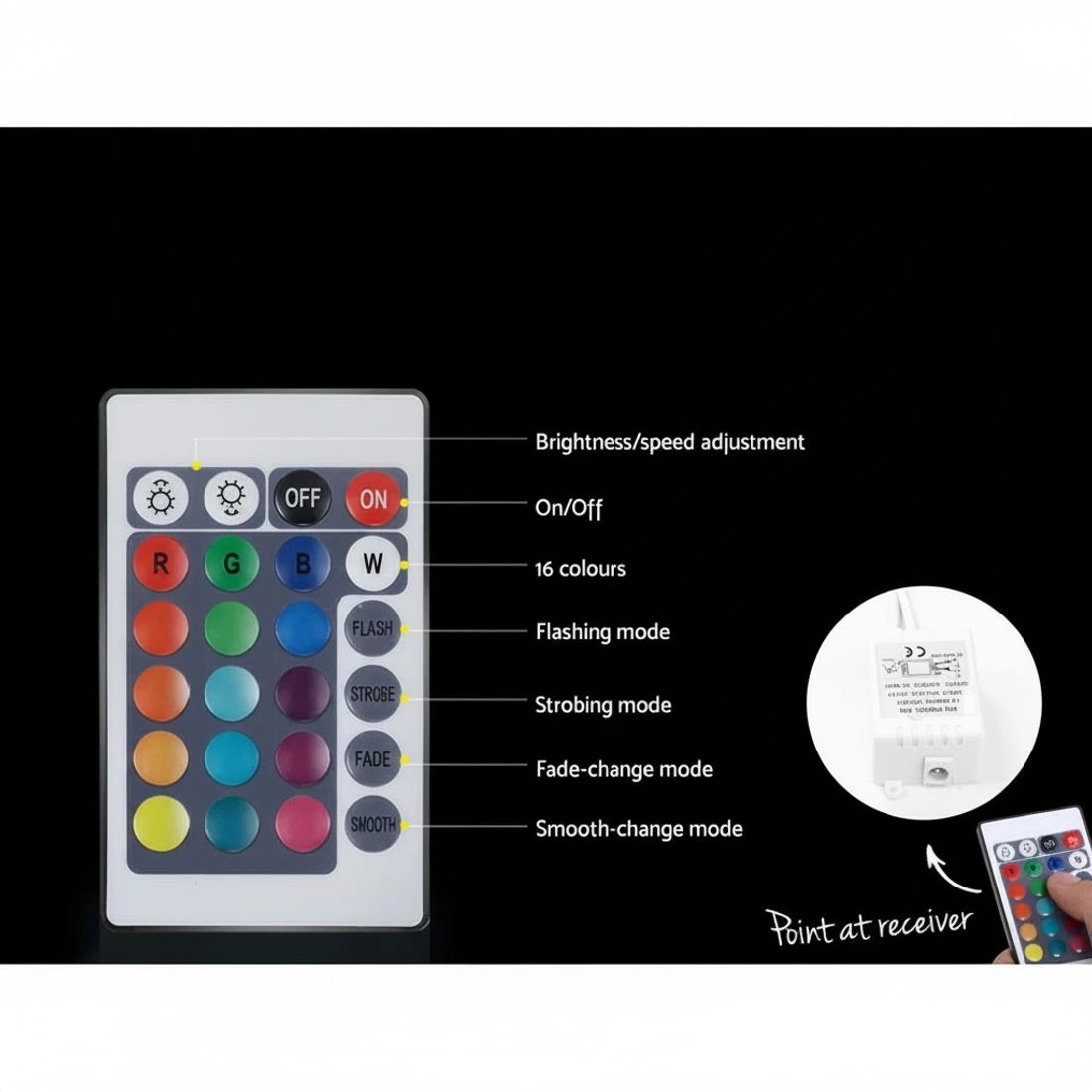 6 Artiss Bedside Tables LED 2 Drawers - REMI - White, 6 of 6