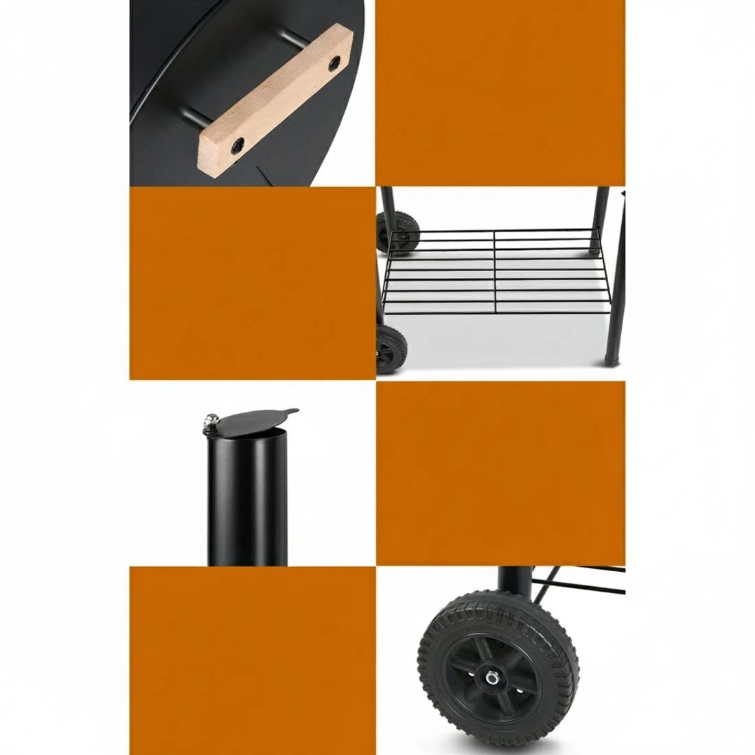 5 Grillz BBQ Grill 2-In-1 Offset Smoker - Black, 5 of 8