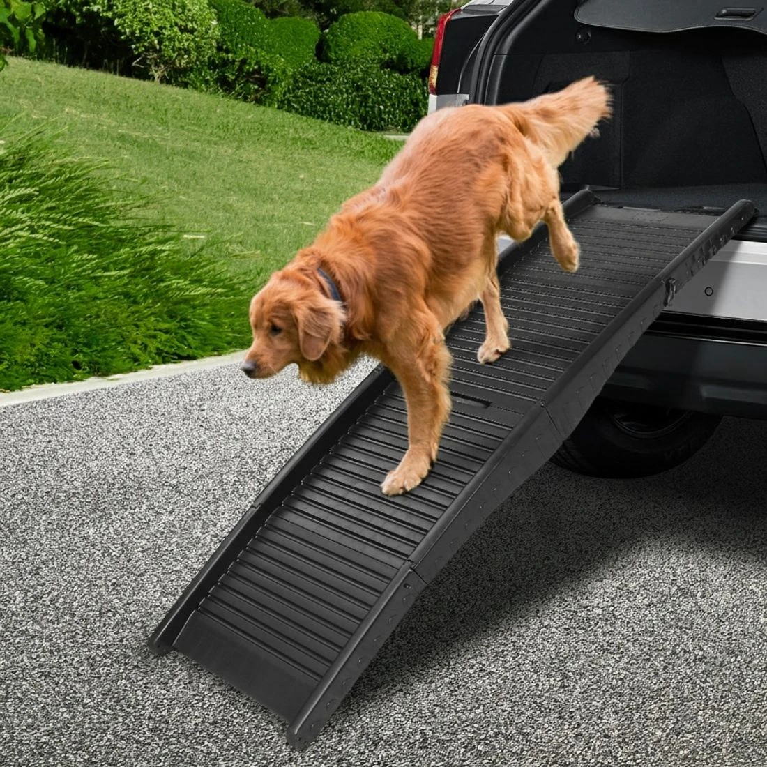 7 i.Pet Dog Ramp Pet Stairs Steps For Car SUV Ladder Travel Foldable Portable - Black, 7 of 7