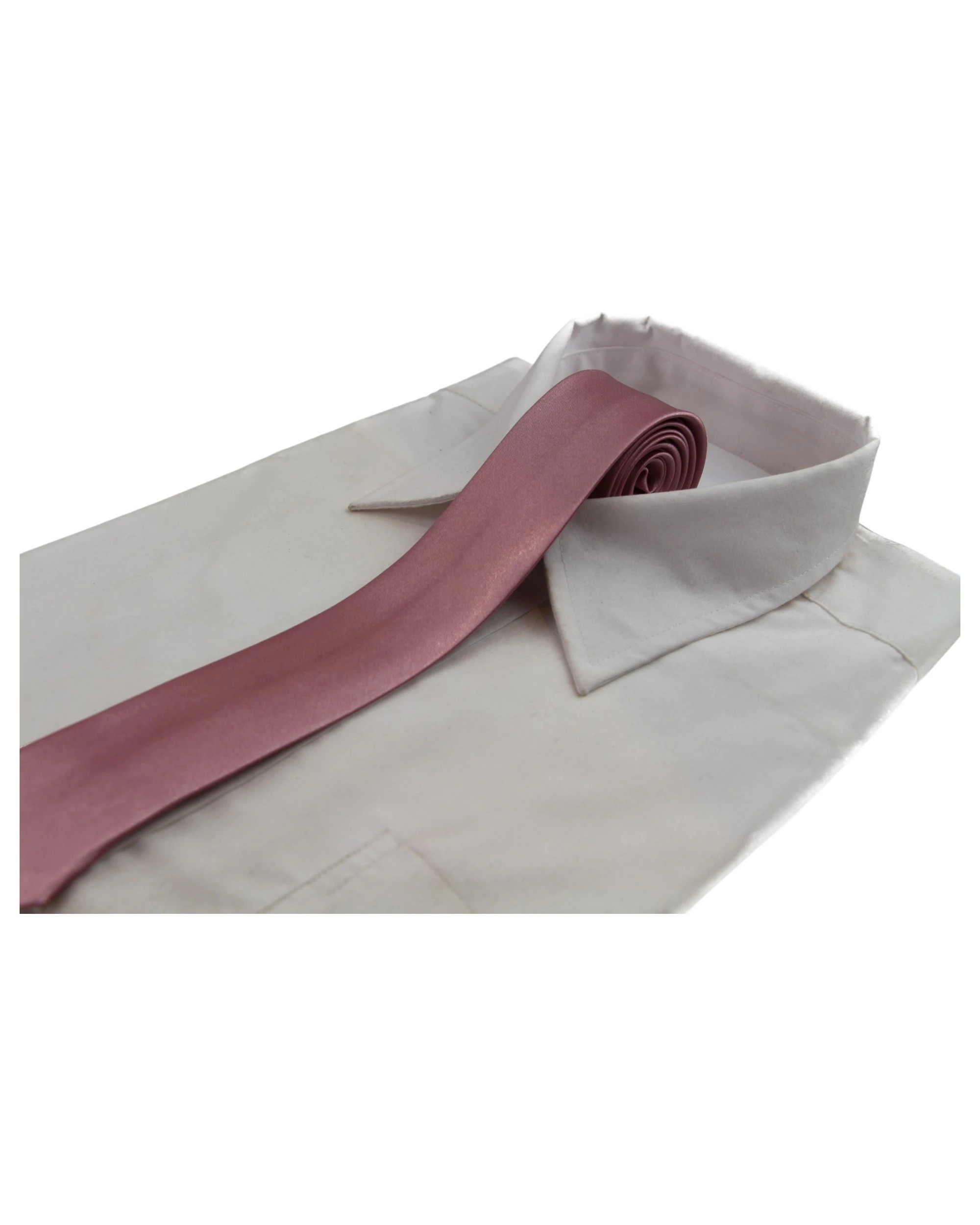 1 Zasel Mens Dusty Pink 5cm Skinny Plain Neck Tie - Pink, 1 of 1