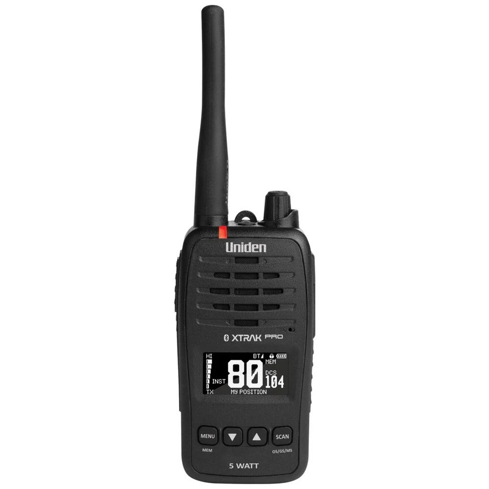 1 Uniden 5W Waterproof Smart UHF Radio XTRAK50 Pro Black, 1 of 5