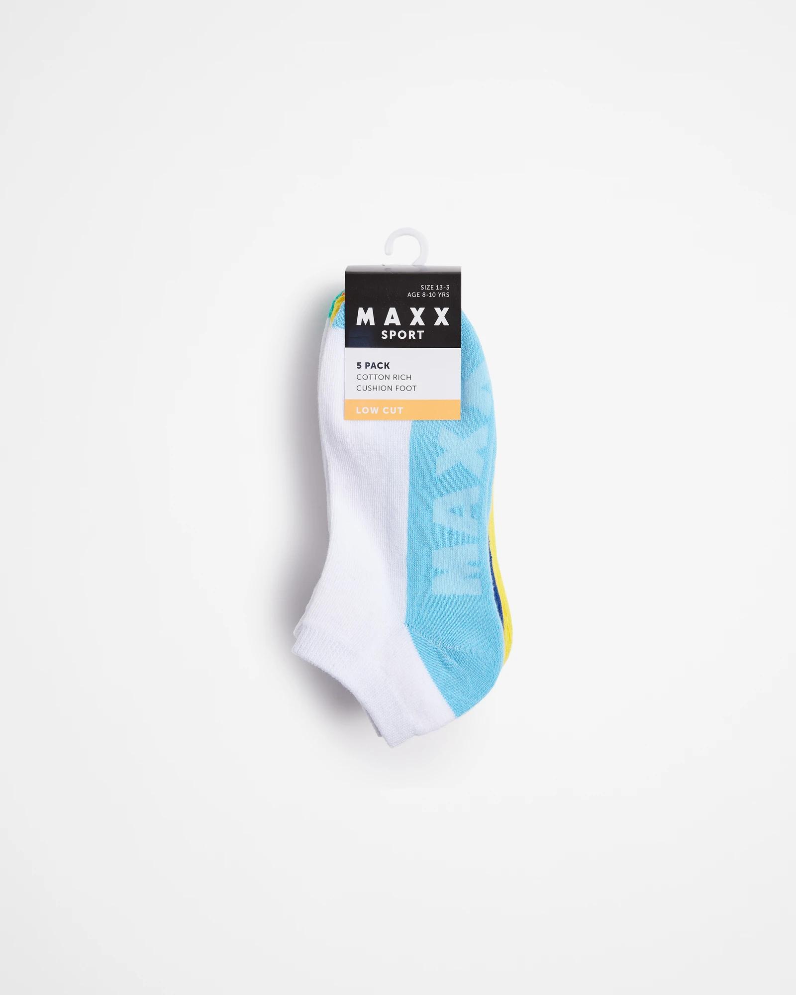 3 Maxx Sport Boys Low Cut Socks 5 Pack WHITE, 3 of 3