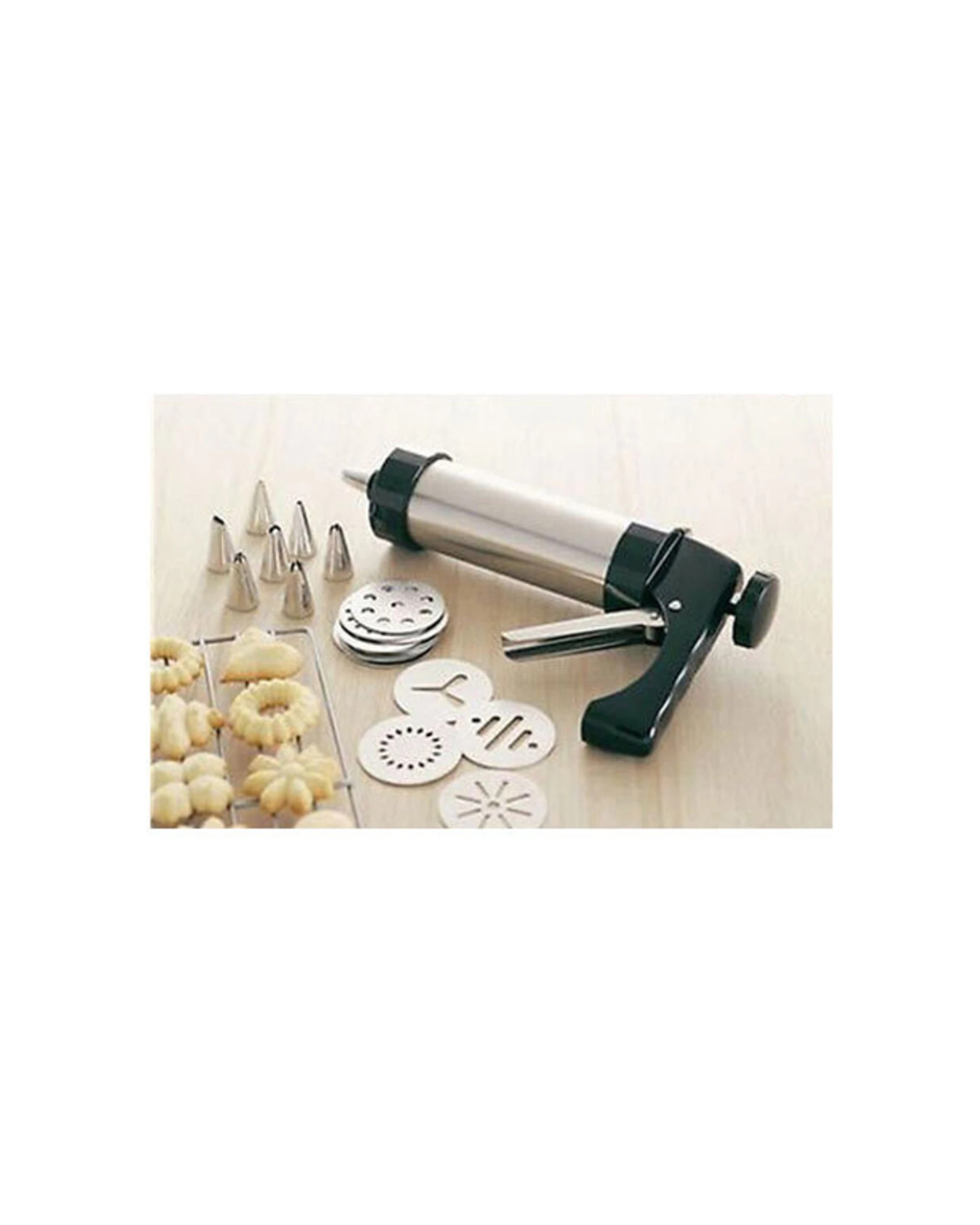 3 Avanti Cookie Press And Icing Set With 8 Pattern Discs And Nozzles With Trigger
 - Black, 3 of 3