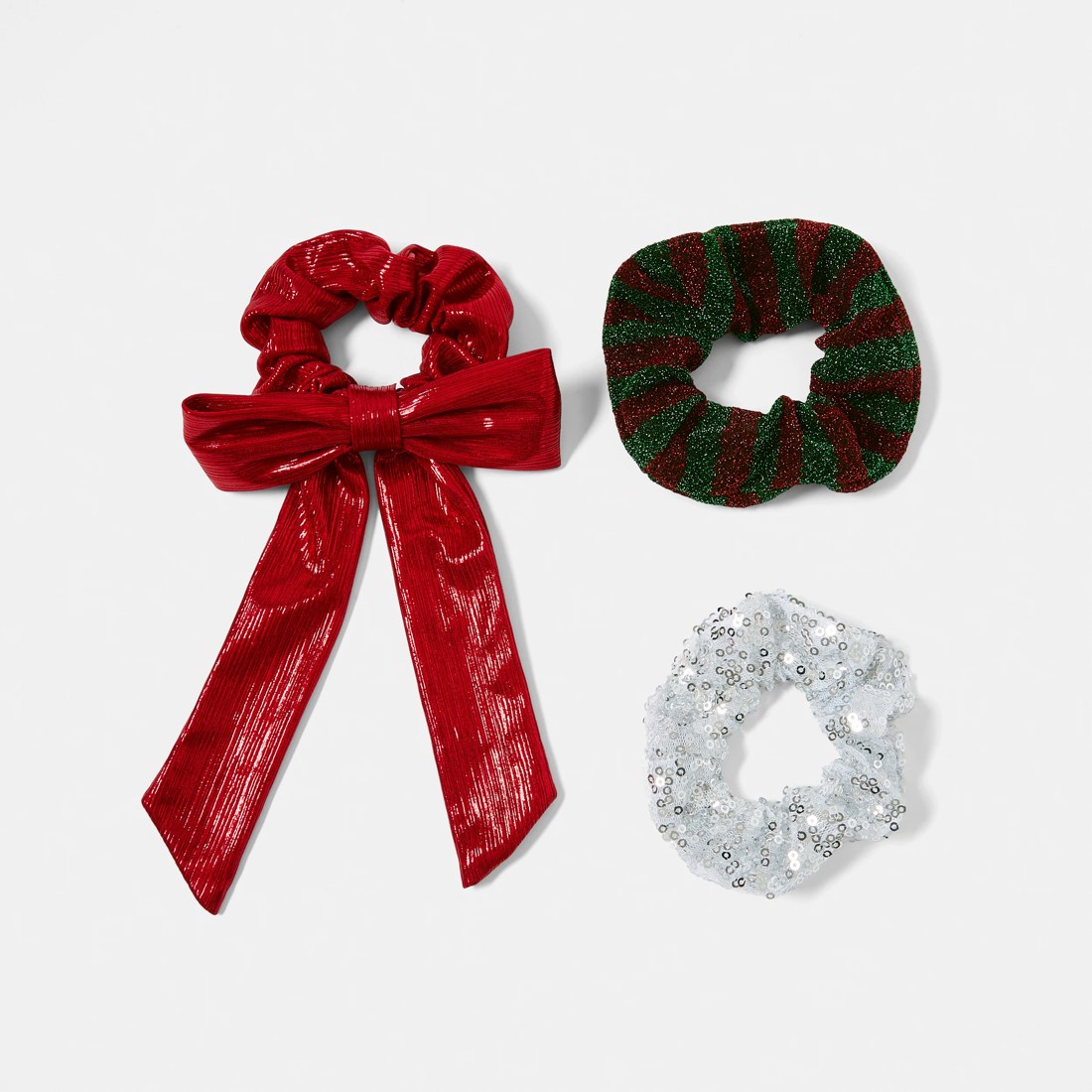 1 3 Pack Christmas Hair Scrunchies, 1 of 4