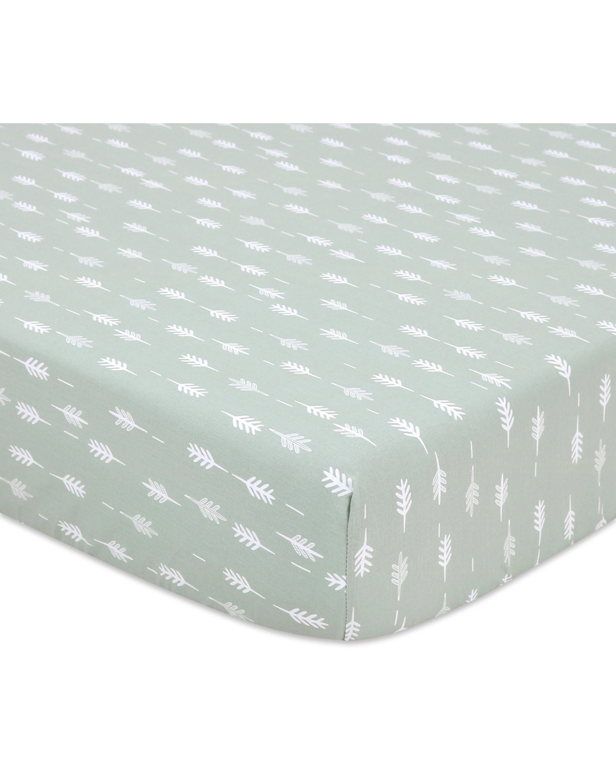 2 Little Haven Cot Fitted Sheet 100 Percent Cotton Foliage Baby Bedding Breathable - Green, 2 of 3