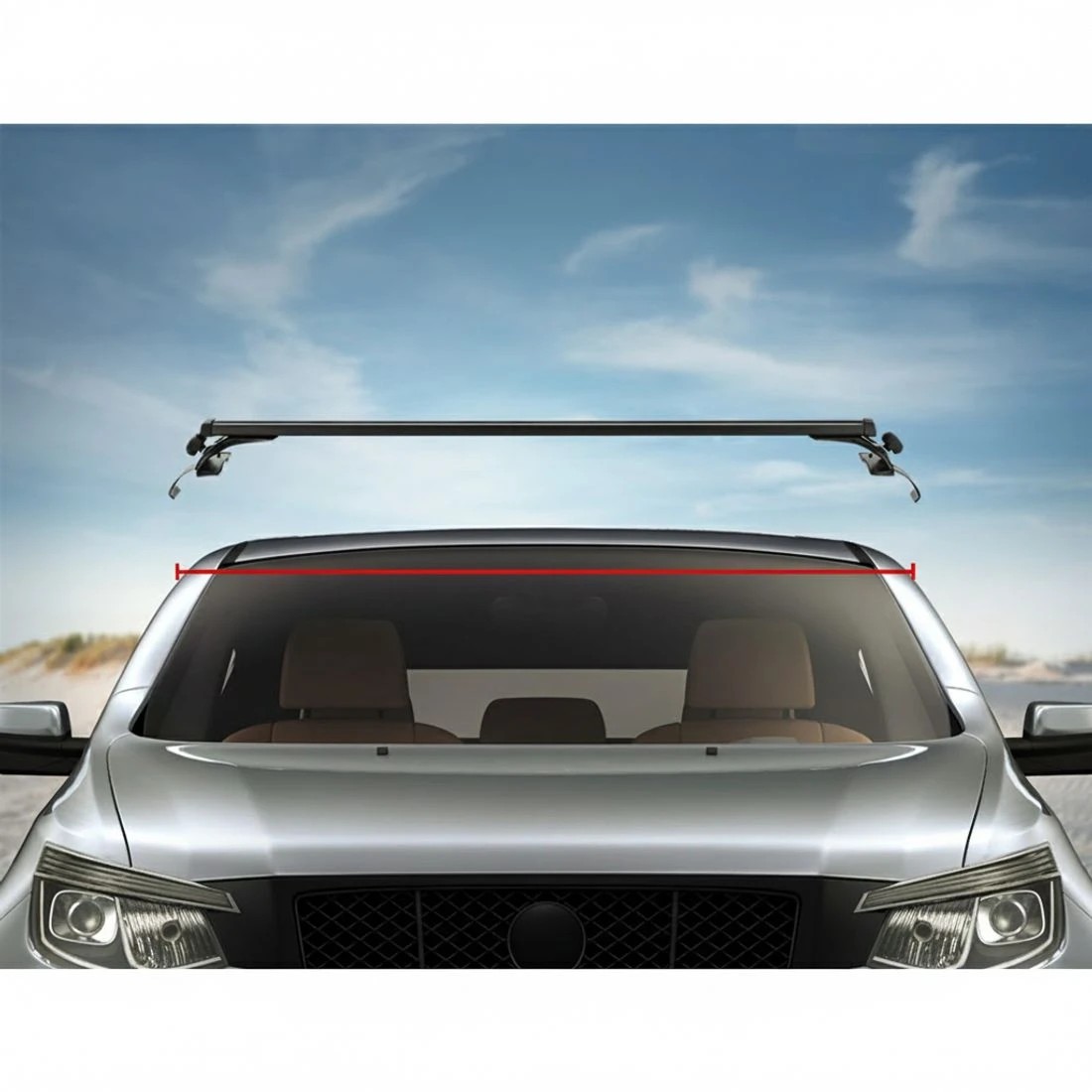 4 Giantz Universal Car Roof Racks Pod Aluminium Cross Bars Brackets 145cm - Black, 4 of 5
