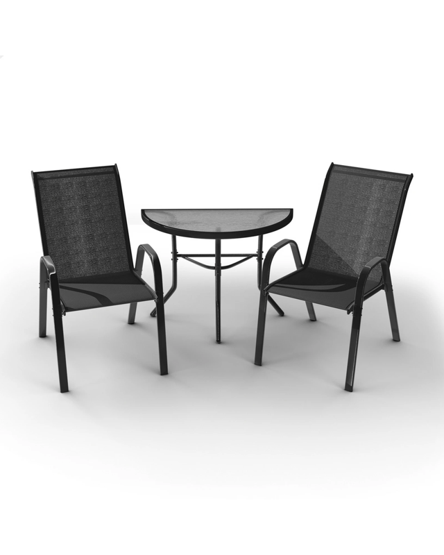 Alfordson 3PCS Outdoor Furniture Patio Table and Chairs Garden Bistro Set - B