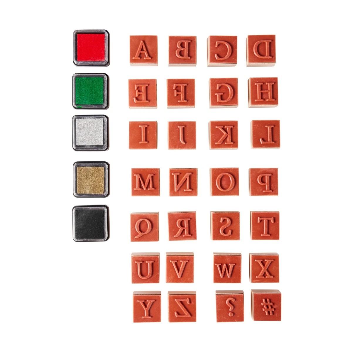 4 Wooden Stamp Set - Alphabet, Upper Case, 4 of 4