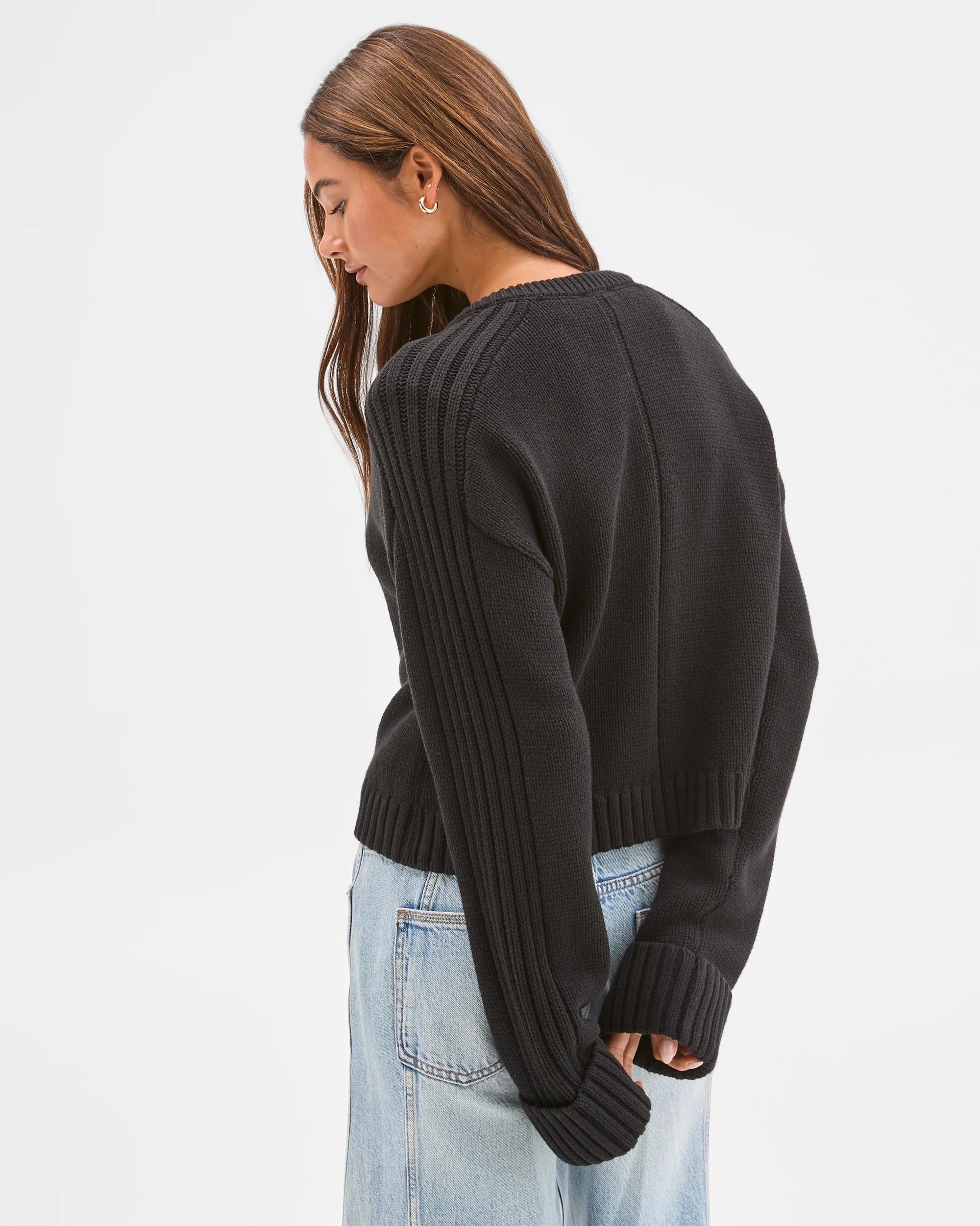 7 Lily Loves Australian Cotton Blend Knit Cardigan BLACK, 7 of 7