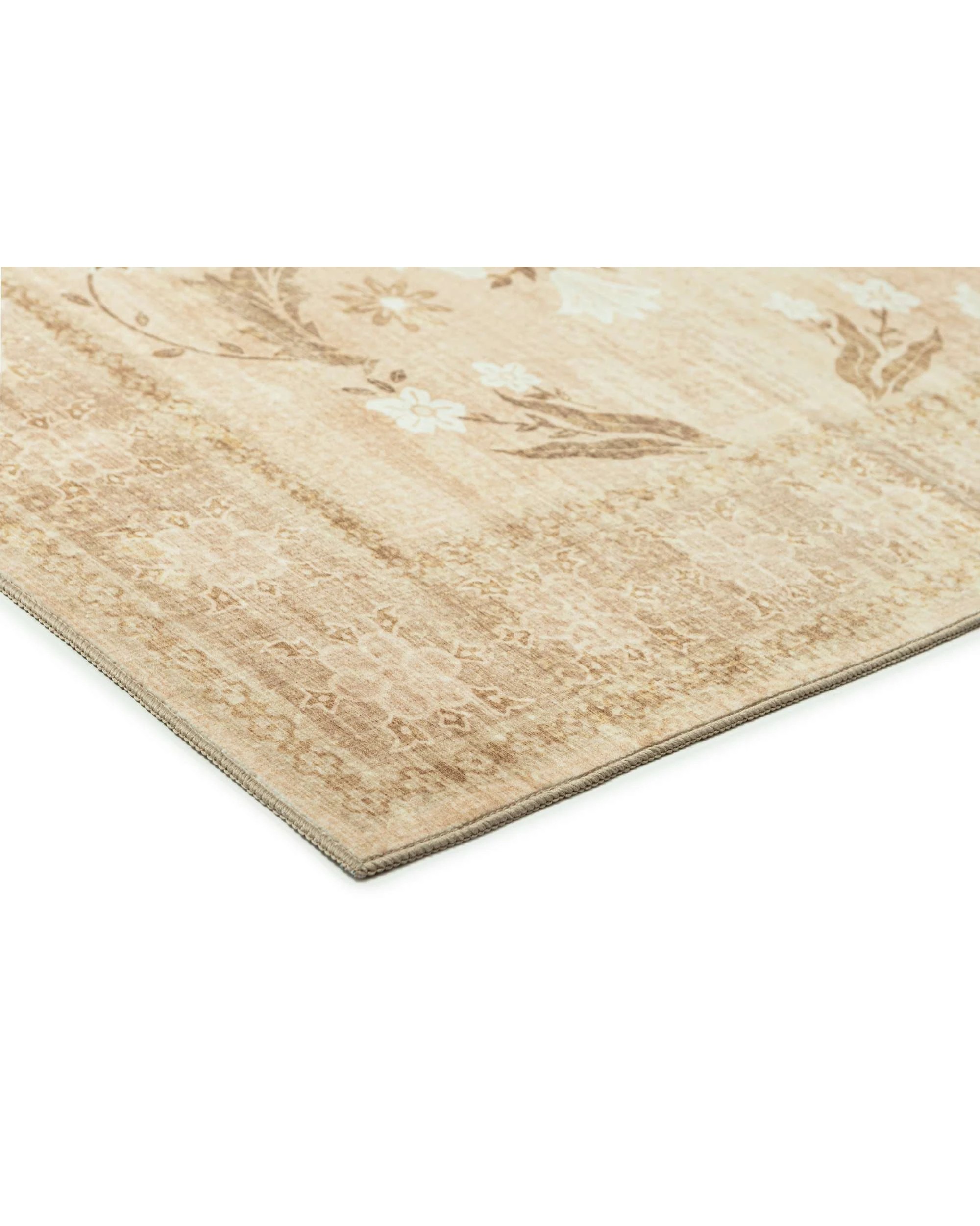 4 Loopsie Rosas Vintage Floral Washable Rug-220cm x 150cm - Beige, 4 of 8