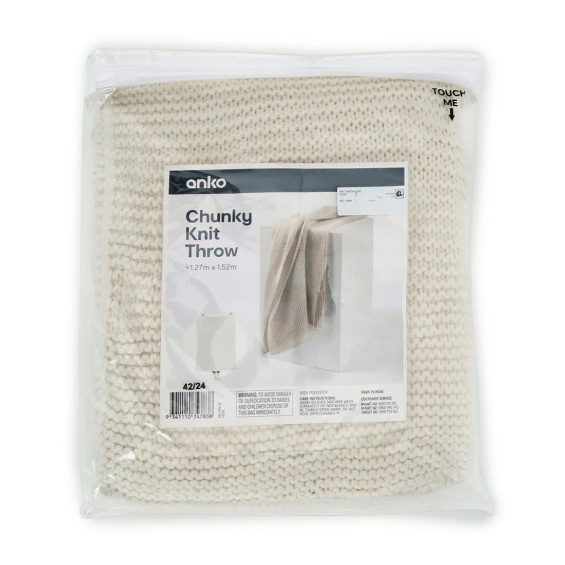 7 Chunky Knit Throw - Ivory, 7 of 7