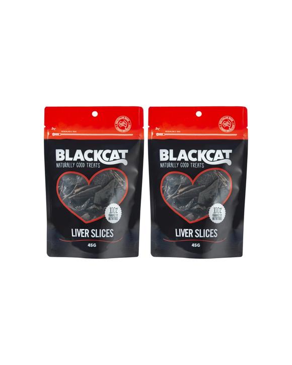 Blackcat Liver Slices Cat Treats 2 Pack 100 Percent Natural High Protein - Black