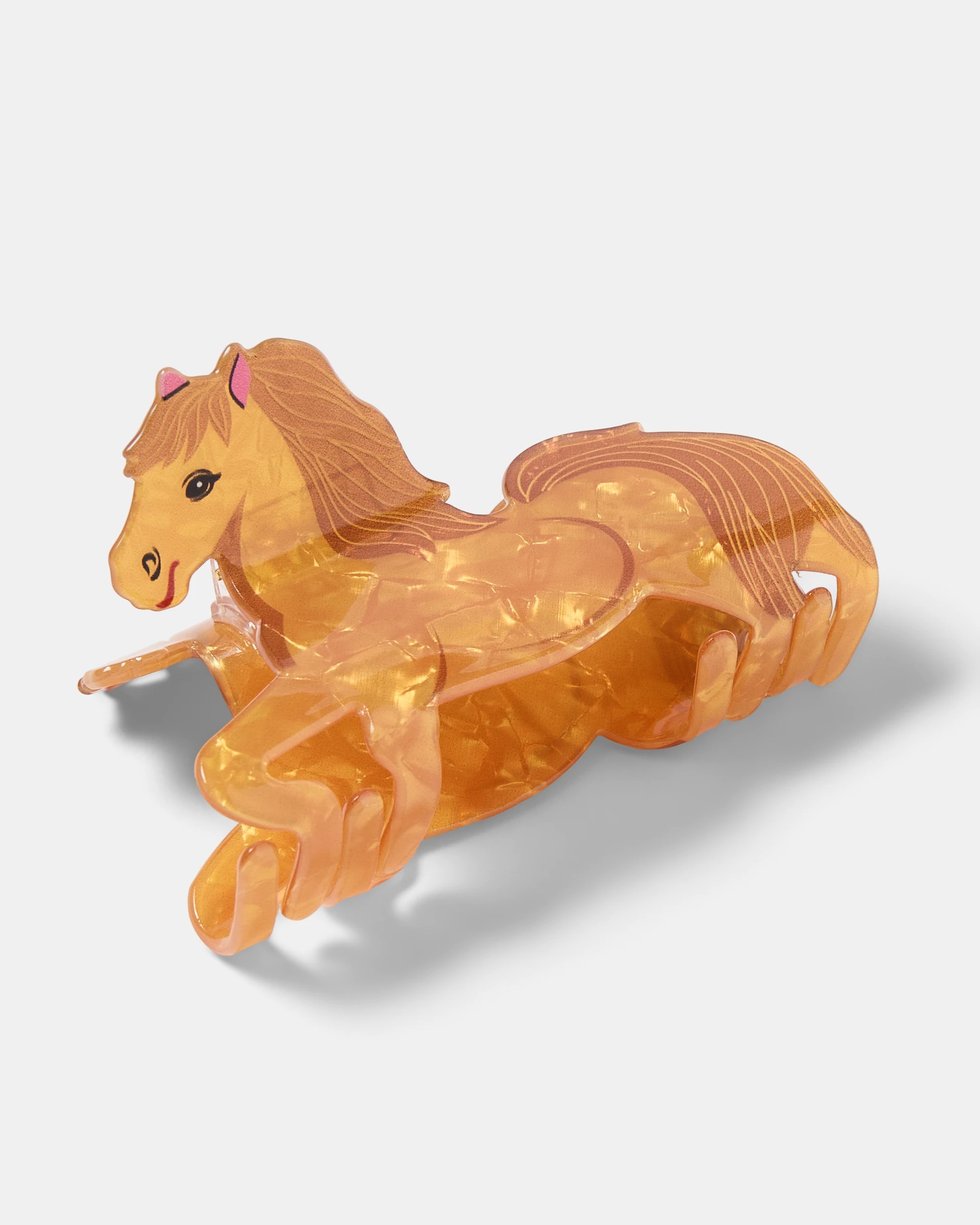 2 Brown Novelty Horse Claw Hair Clip, 2 of 4