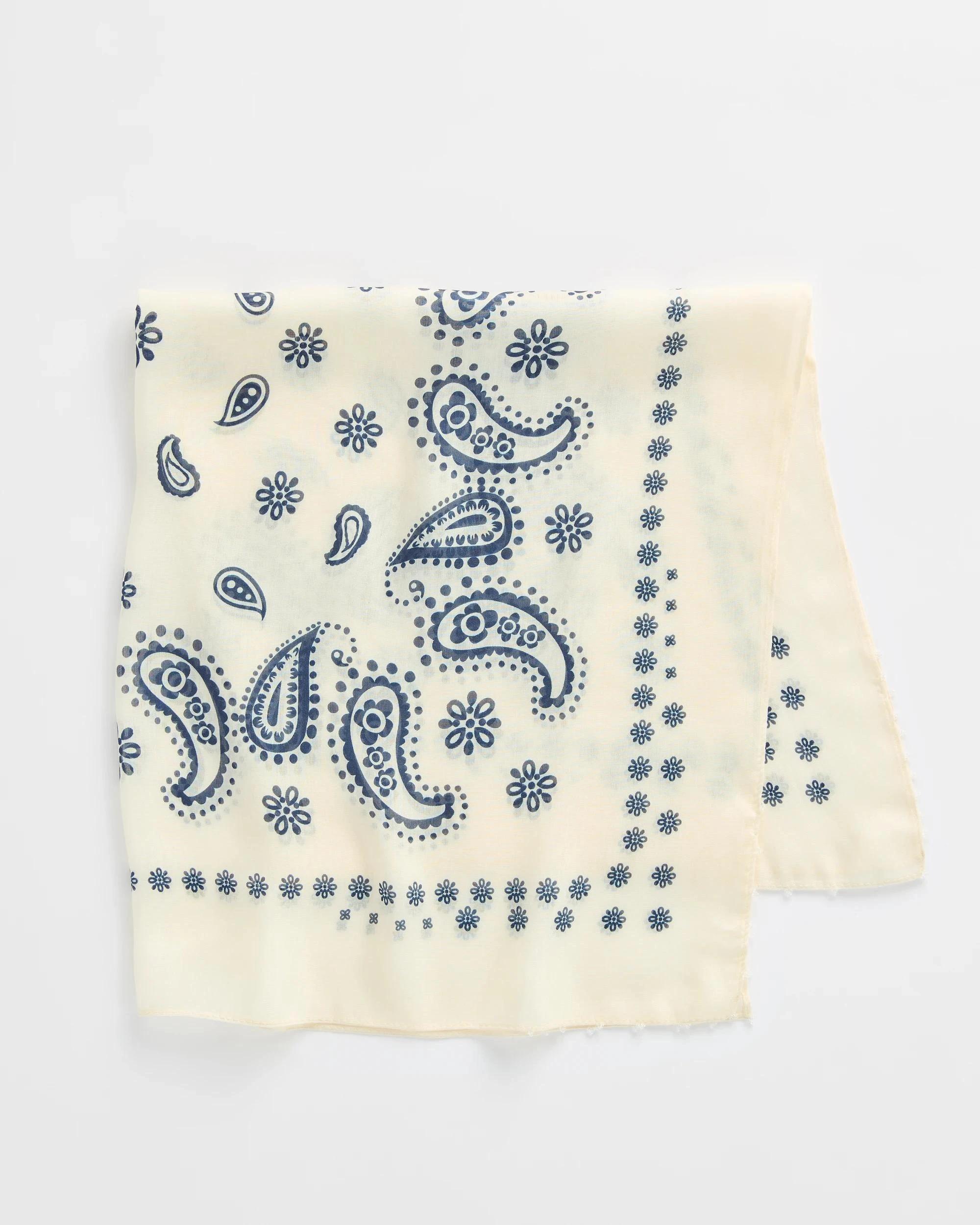 1 Target Printed Paisley Bandana Square Scarf WHITE, 1 of 2