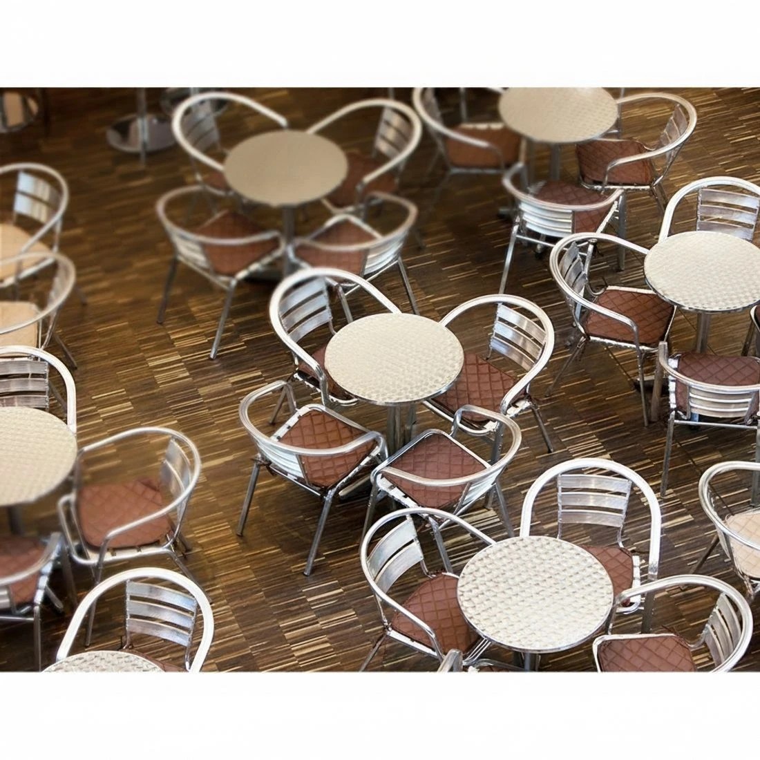 4 Gardeon Set of 6 Outdoor Bar Table Aluminium Round 70/110CM - Silver, 4 of 5