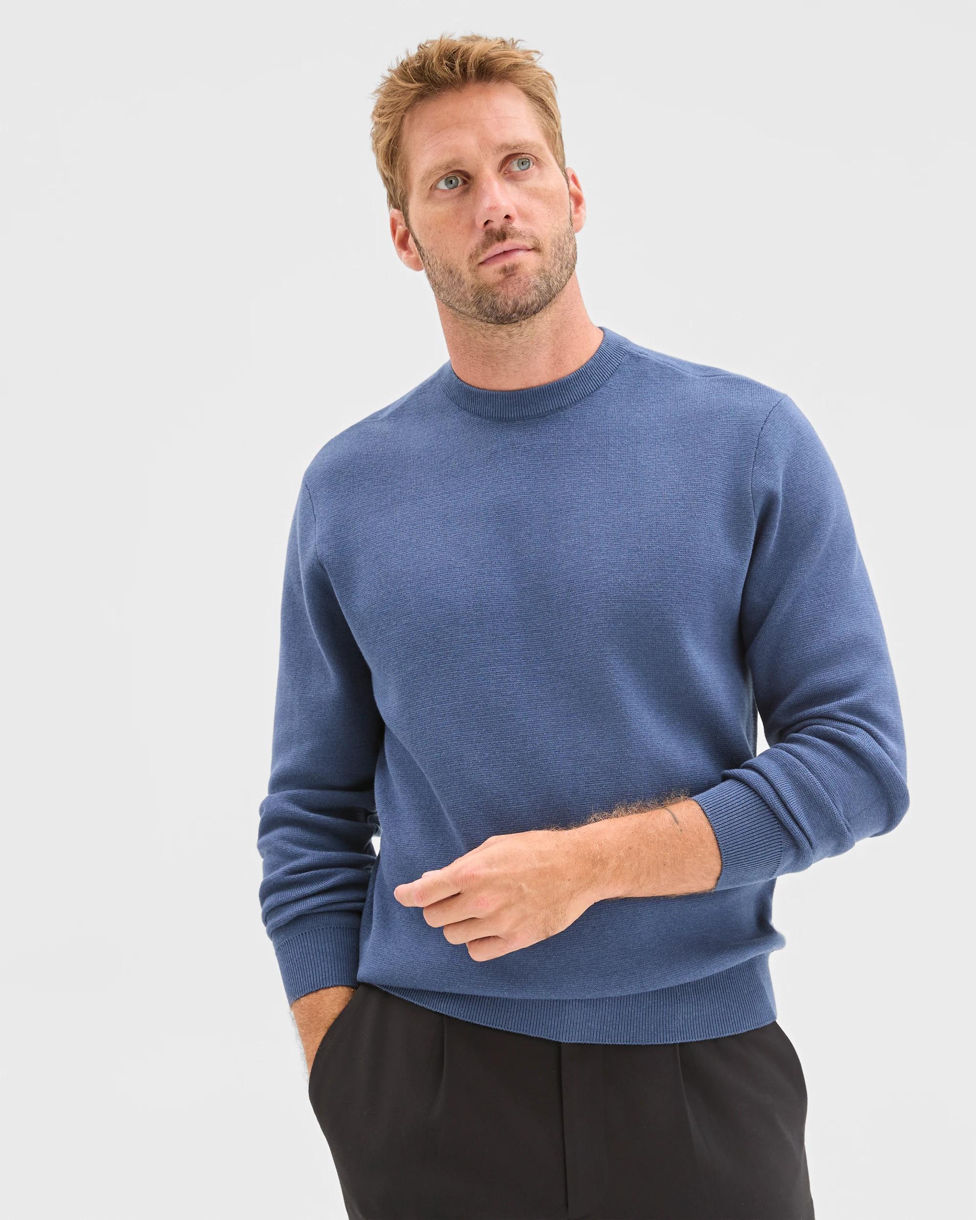 3 Preview Milano Knit Crew Neck Jumper TRUE BLUE, 3 of 5
