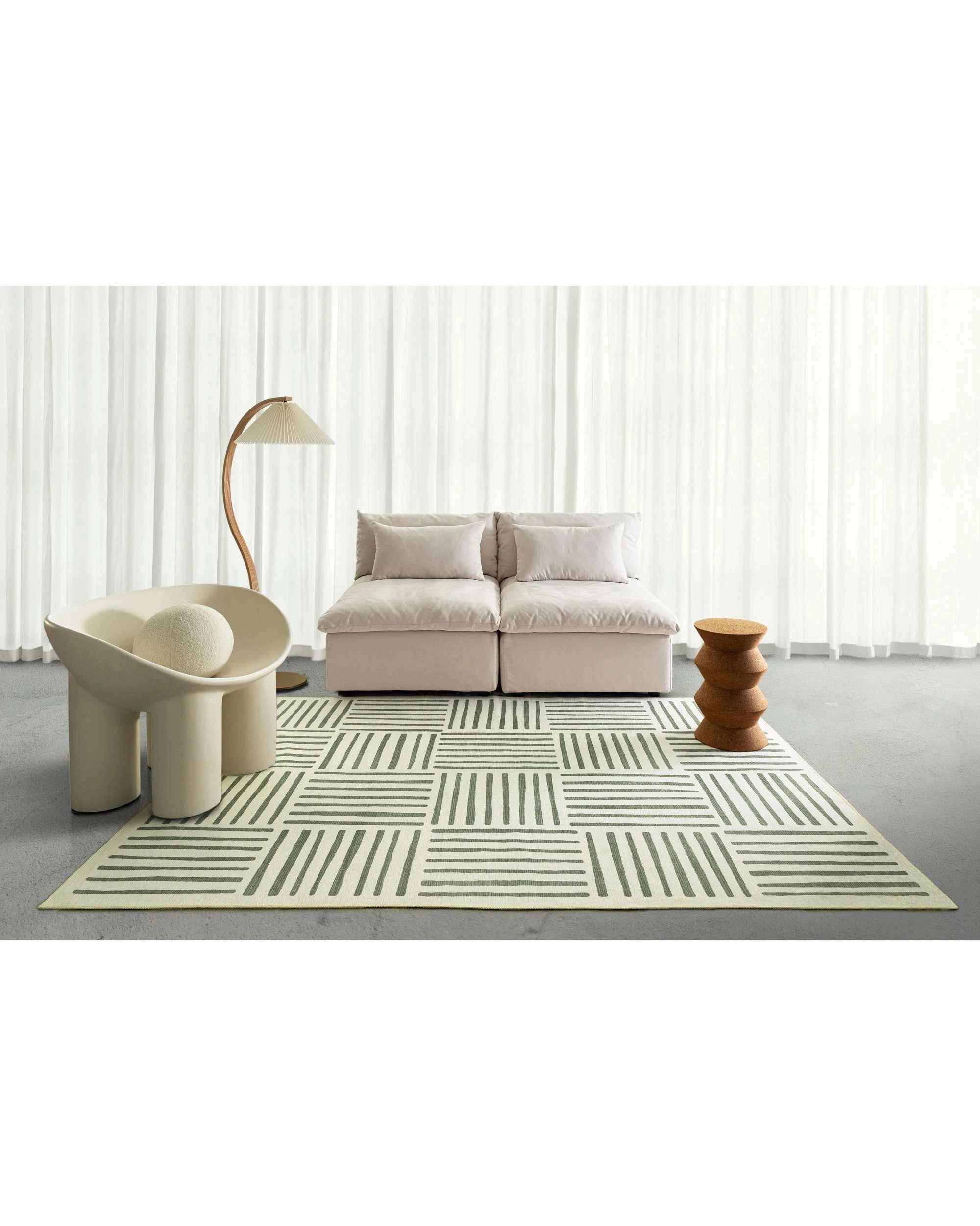 2 Loopsie Talamook Matchstick Indoor Outdoor Washable Rug-330cm x 240cm - Green, 2 of 8