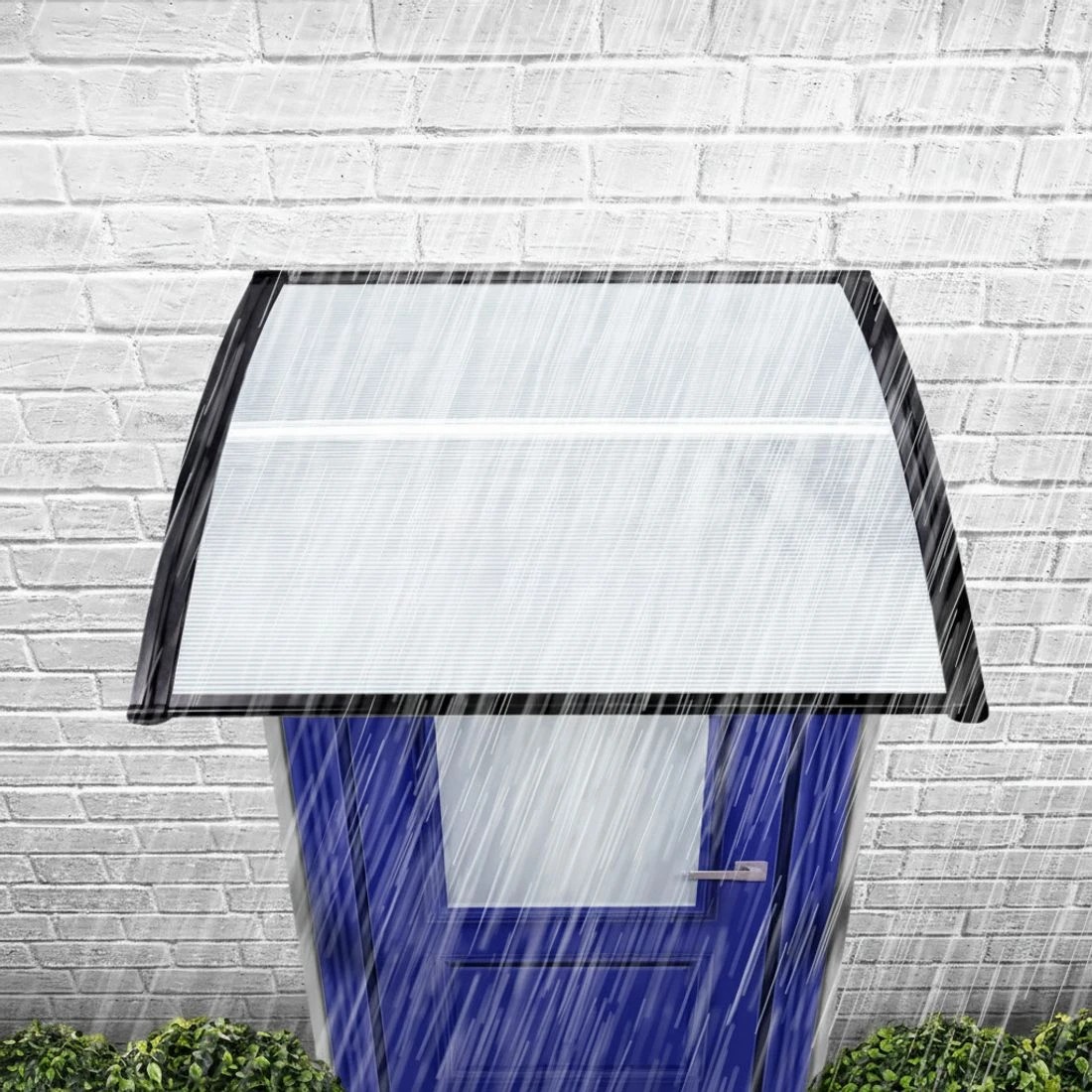 6 Instahut Window Door Awning 0.8mx1m Transparent - Clear, 6 of 9