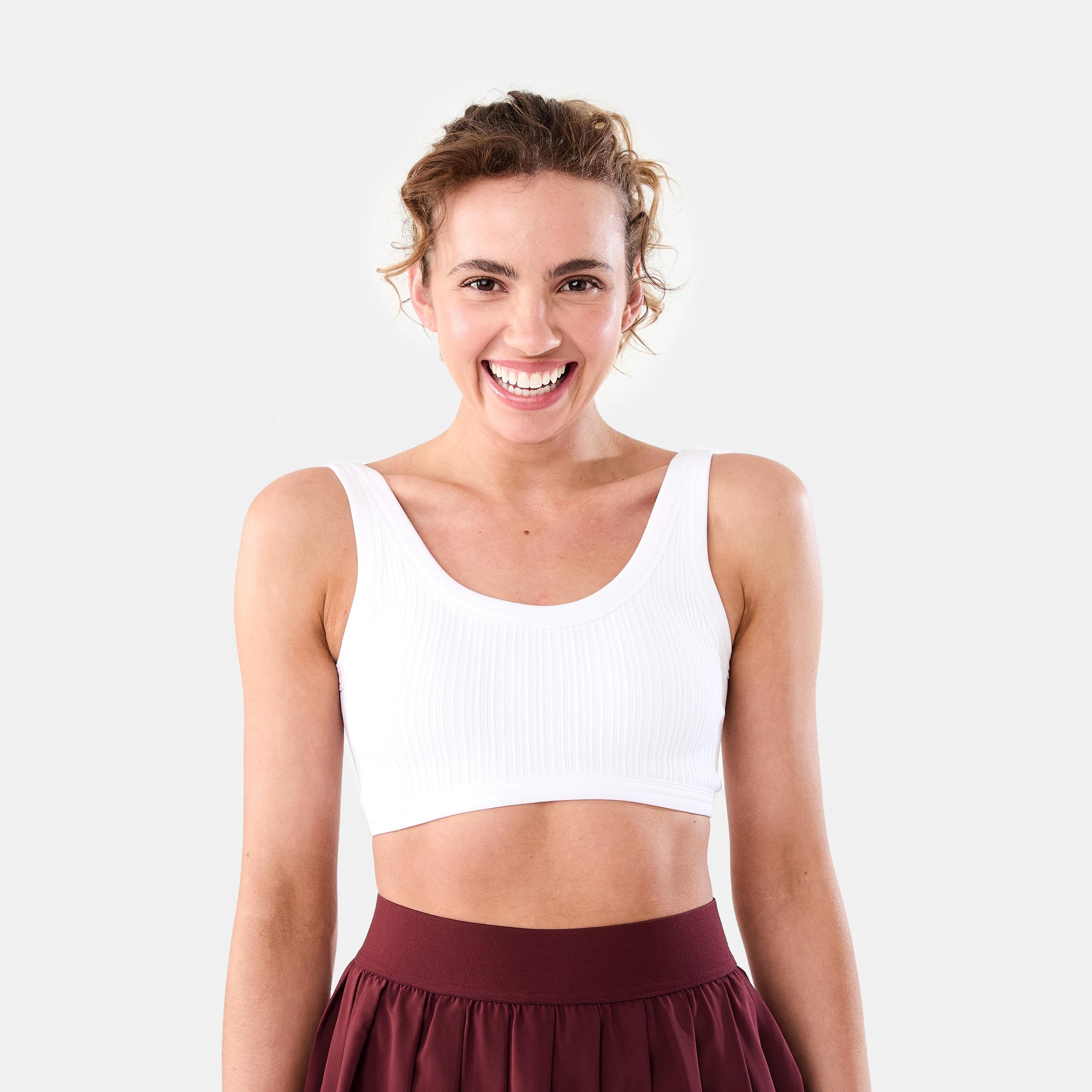1 Active Womens Seamfree Rib Crop Top White, 1 of 8