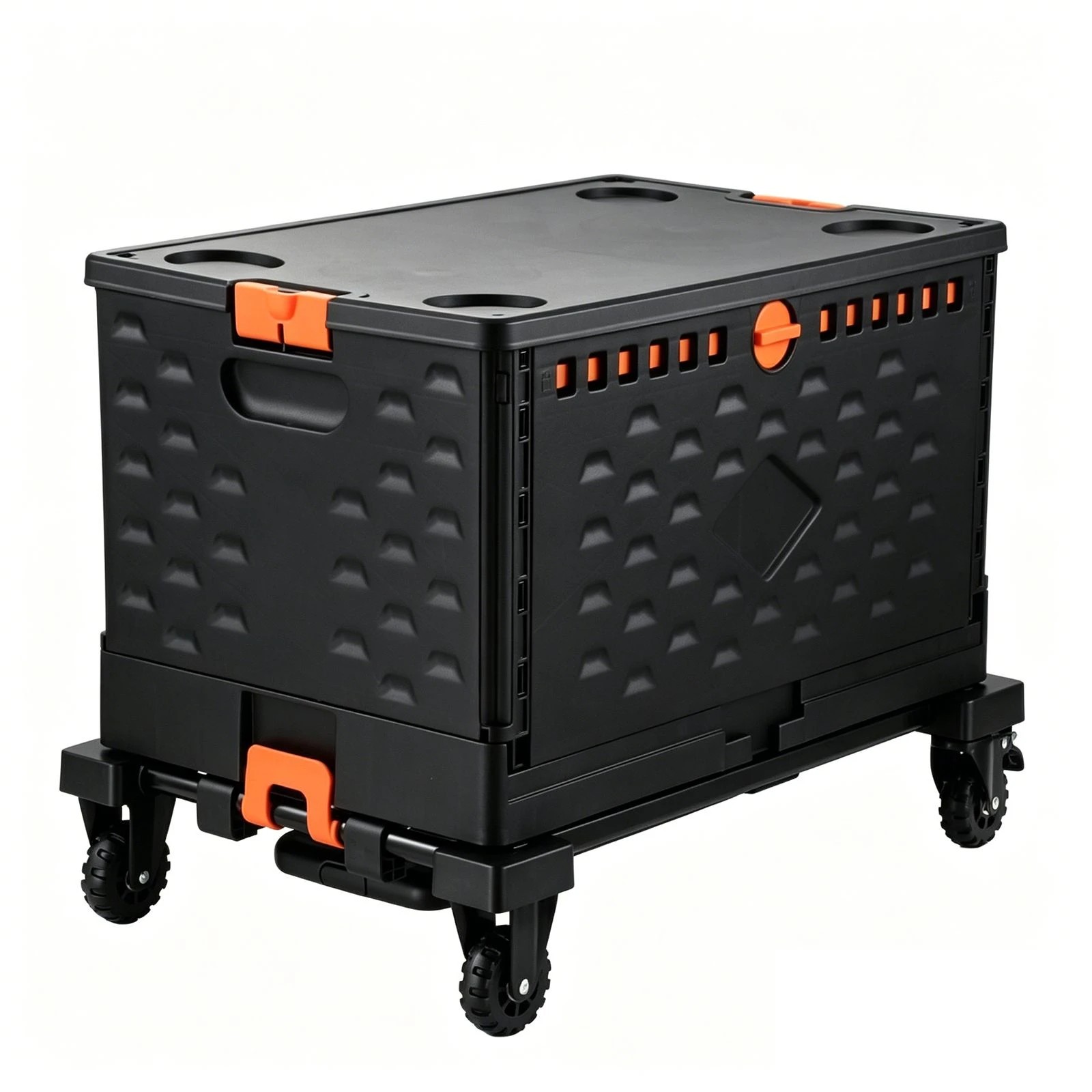 5 Ausway 3-in-1 Foldable Shopping Cart Trolley Rolling Utility Grocery Crate Box Hand Truck, 100kg Capacity, 5 of 6