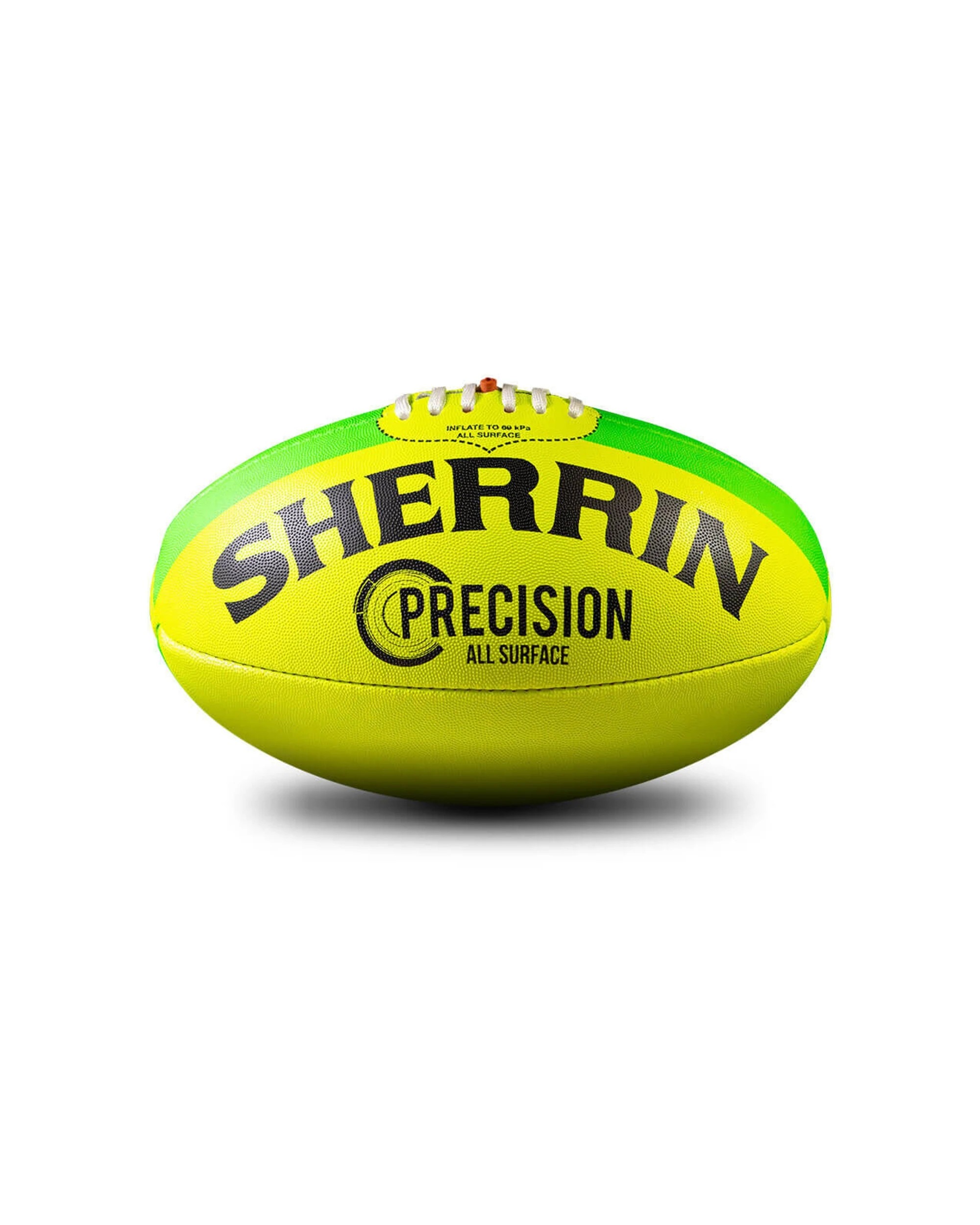 1 Sherrin Precision AFL Training Football Size 4 Synthetic Rubber All Surface - Yellow, 1 of 2