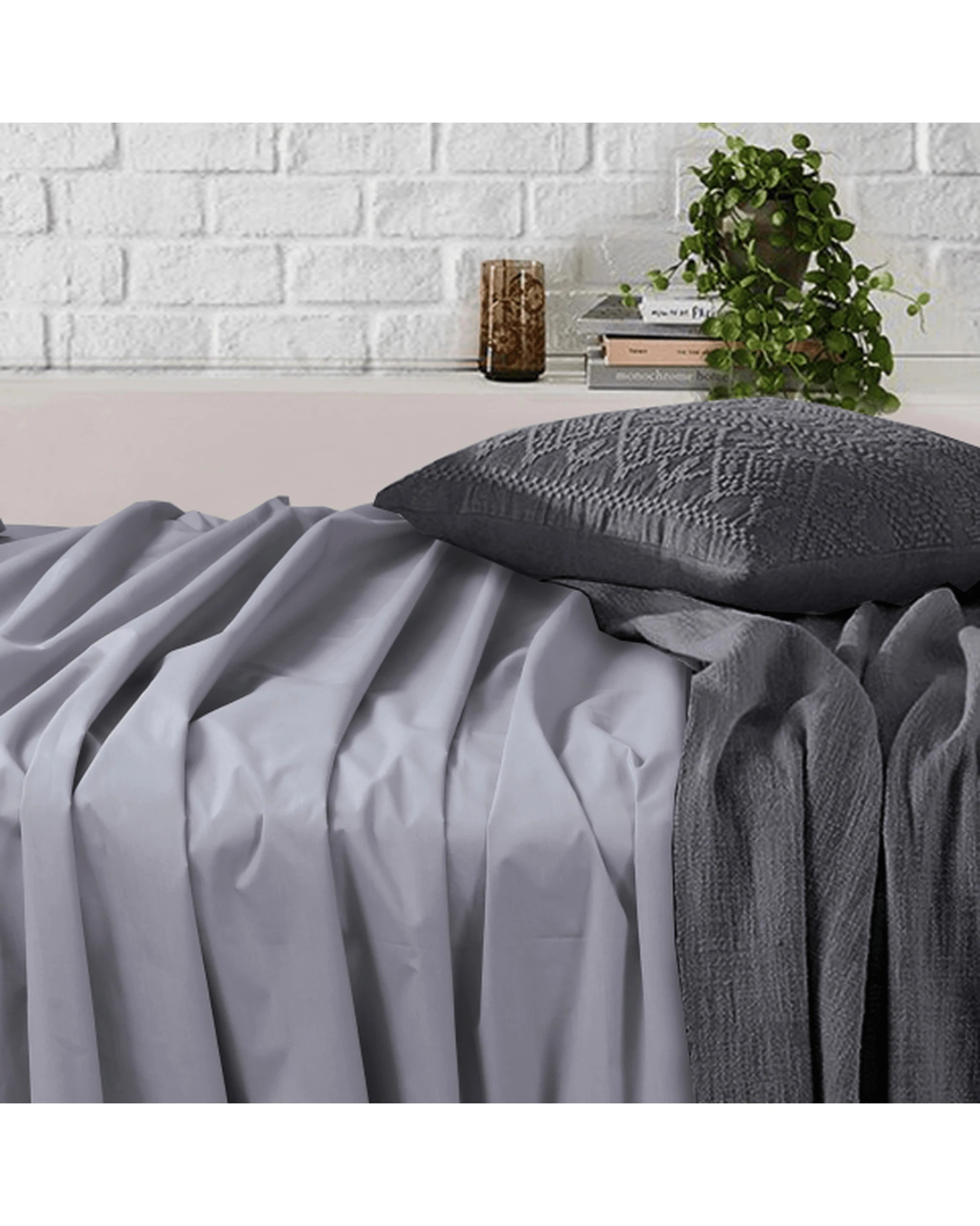 4 Amsons Light Grey Bedsheets - Flat & Fitted Sheets With Pillowcases - Single - Grey, 4 of 7