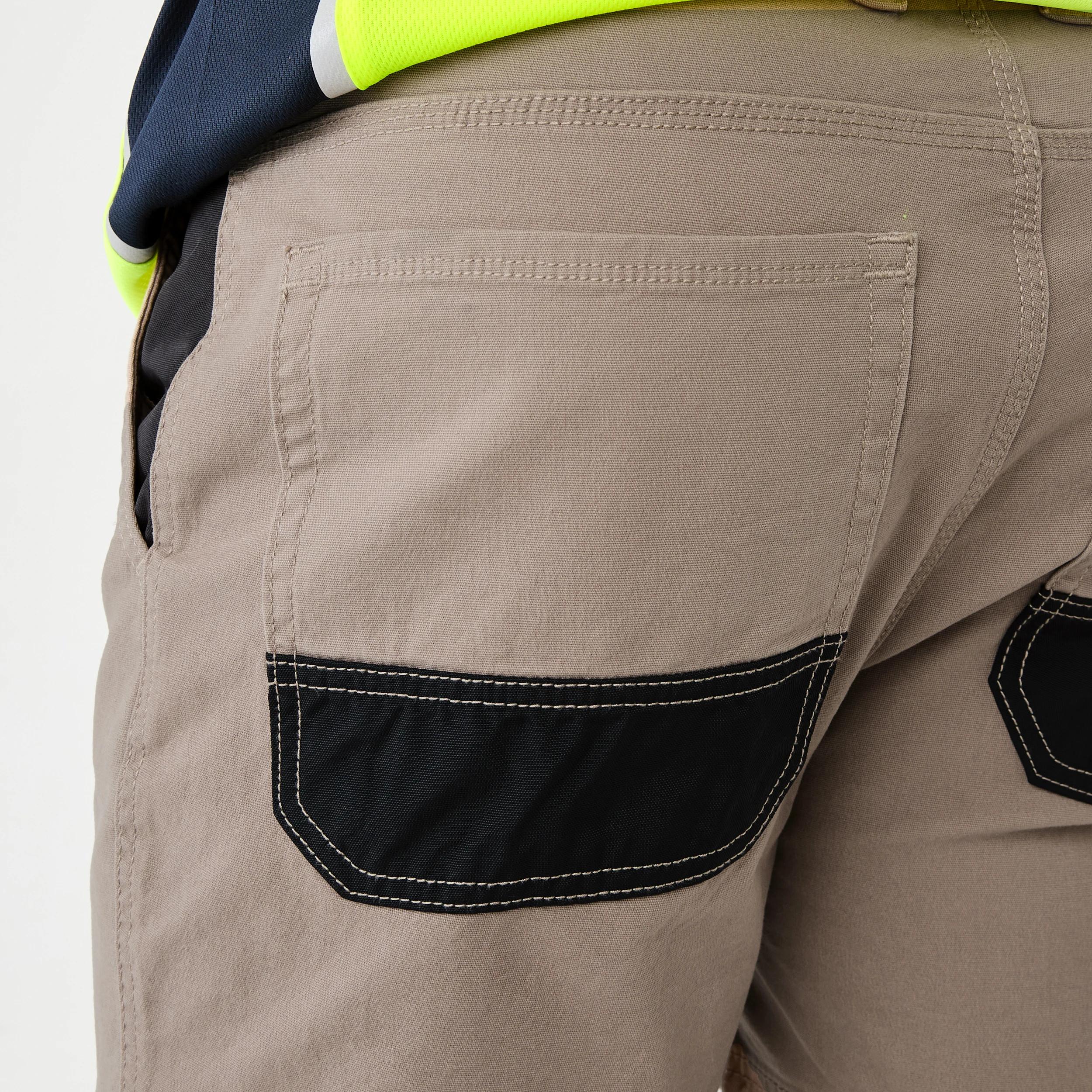 6 Workwear Fixed Waist Short Length Work Shorts Mushroom Beige, 6 of 7