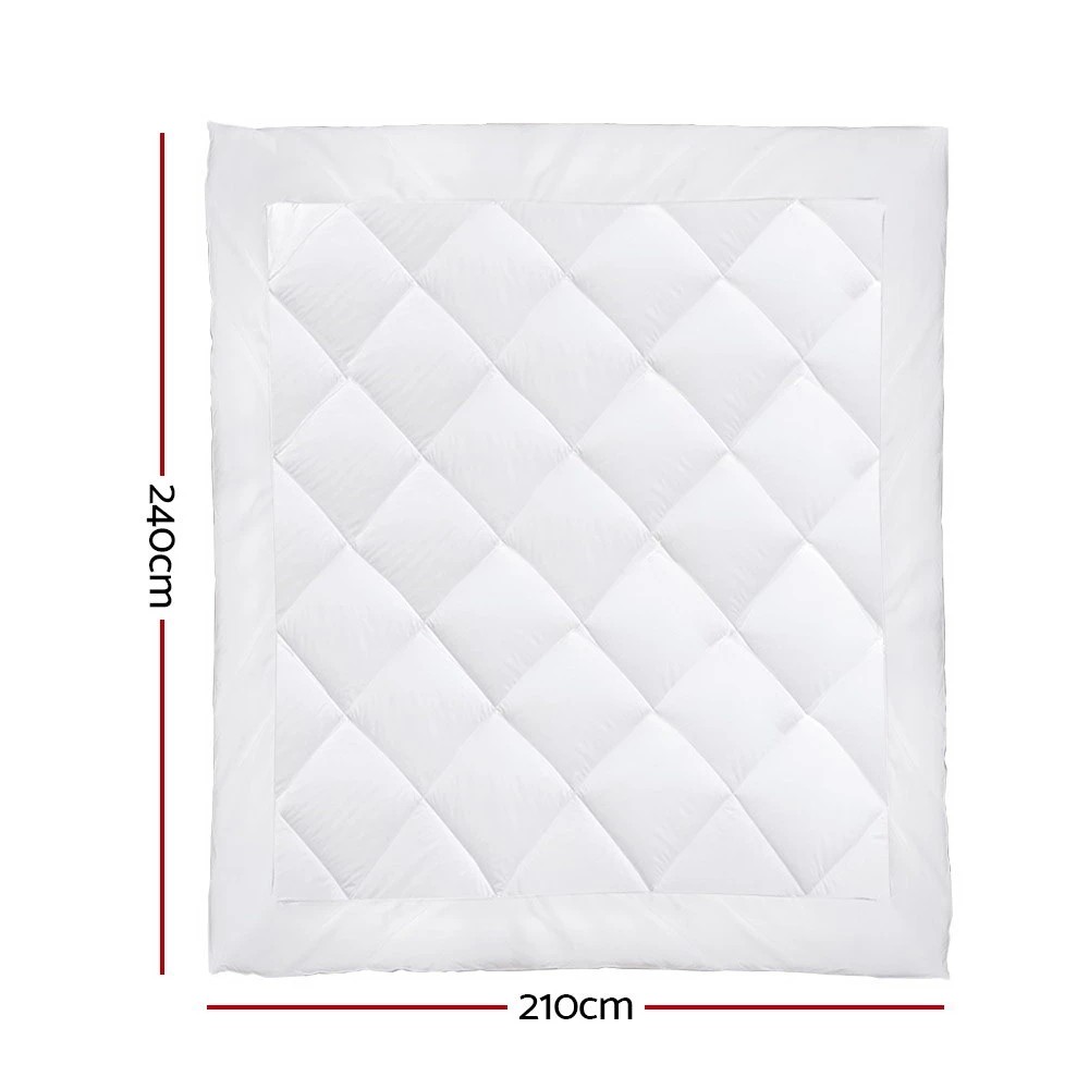 2 Giselle Bedding 800GSM Microfibre Bamboo Quilt - King Bed - White, 2 of 9