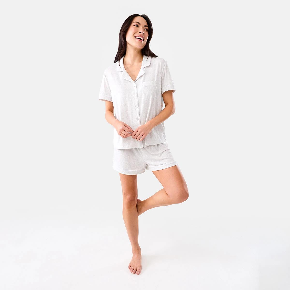 8 Short Sleeve Top and Shorts Comfort Pyjama Set SILVER MARLE, 8 of 8