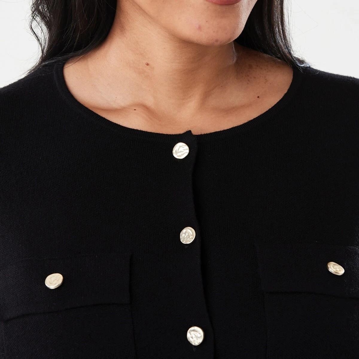 5 Compact Knit Cardigan Black, 5 of 6